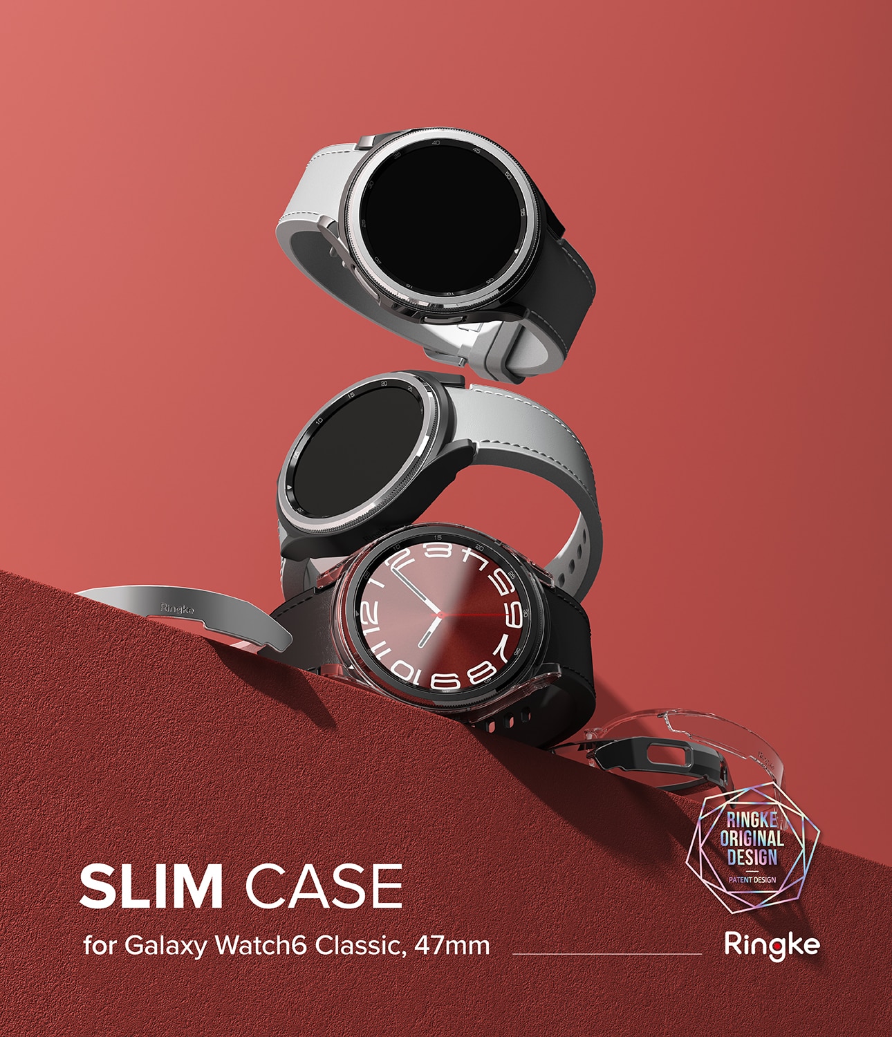 Coque Slim (2 pièces) Samsung Galaxy Watch 6 Classic 47mm, Matte Black & Clear