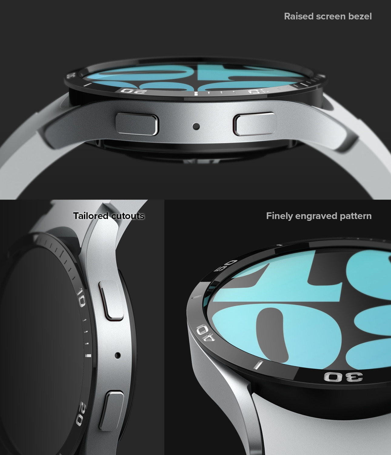 Bezel Styling Samsung Galaxy Watch 6 40mm, noir