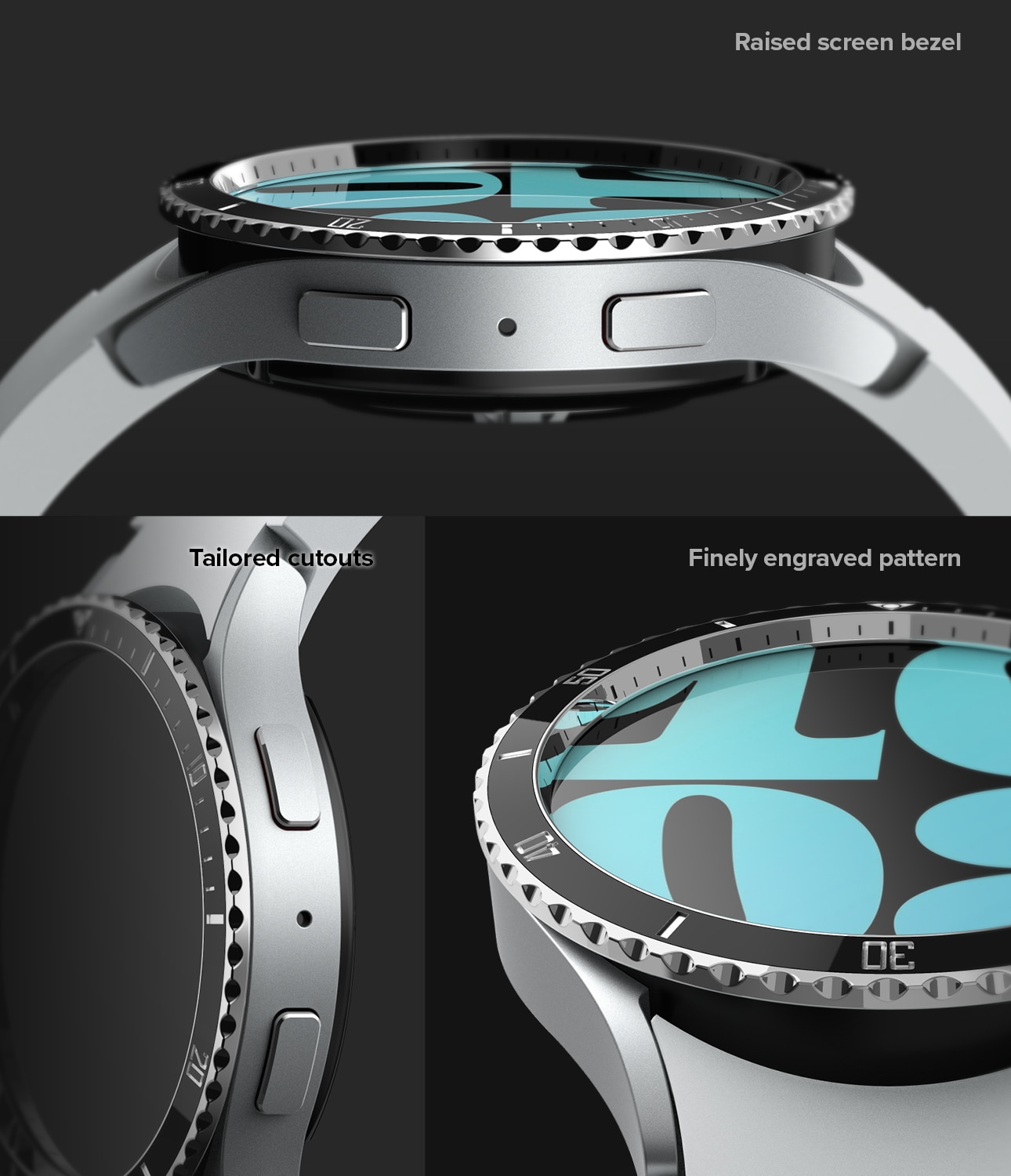 Bezel Styling Samsung Galaxy Watch 6 40mm, Fluted