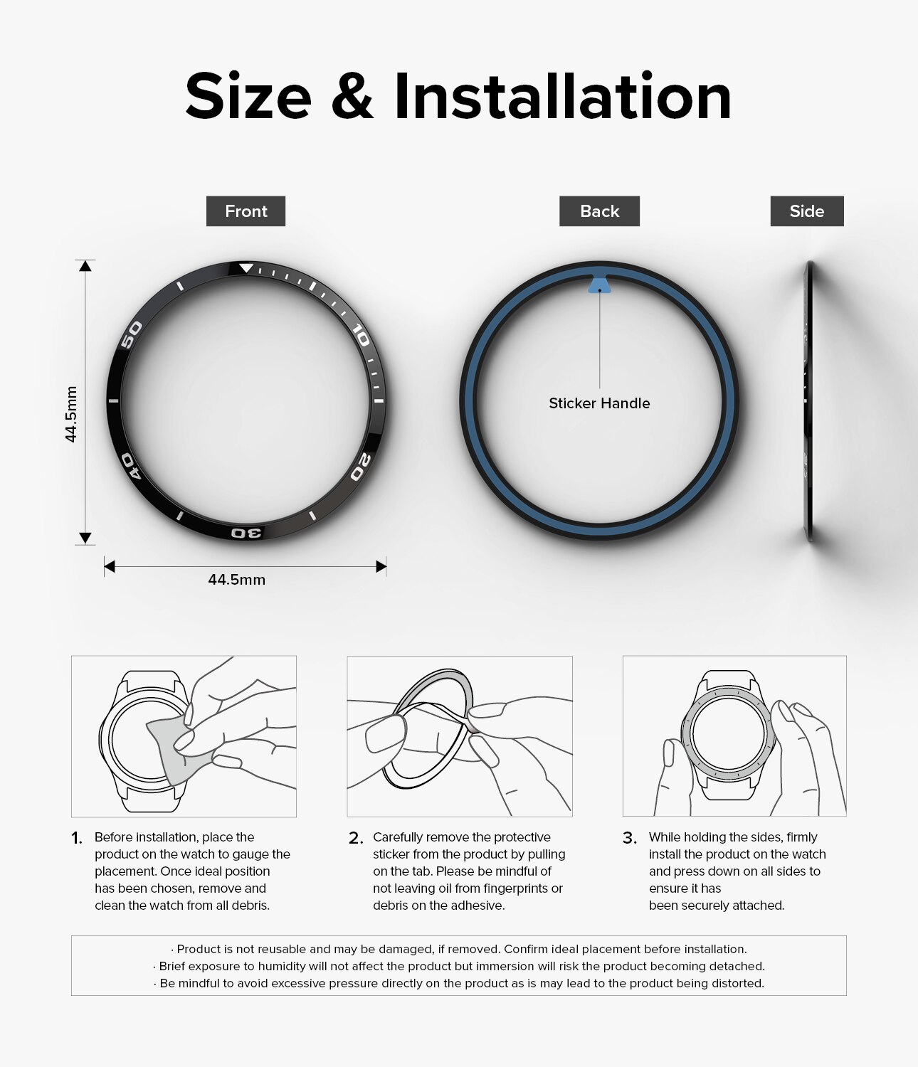 Bezel Styling Samsung Galaxy Watch 6 44mm, noir