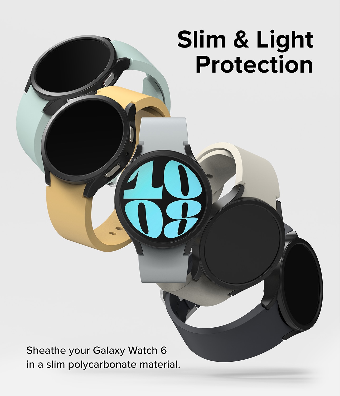Coque Slim (2 pièces) Samsung Galaxy Watch 6 40mm Matte Black & Clear