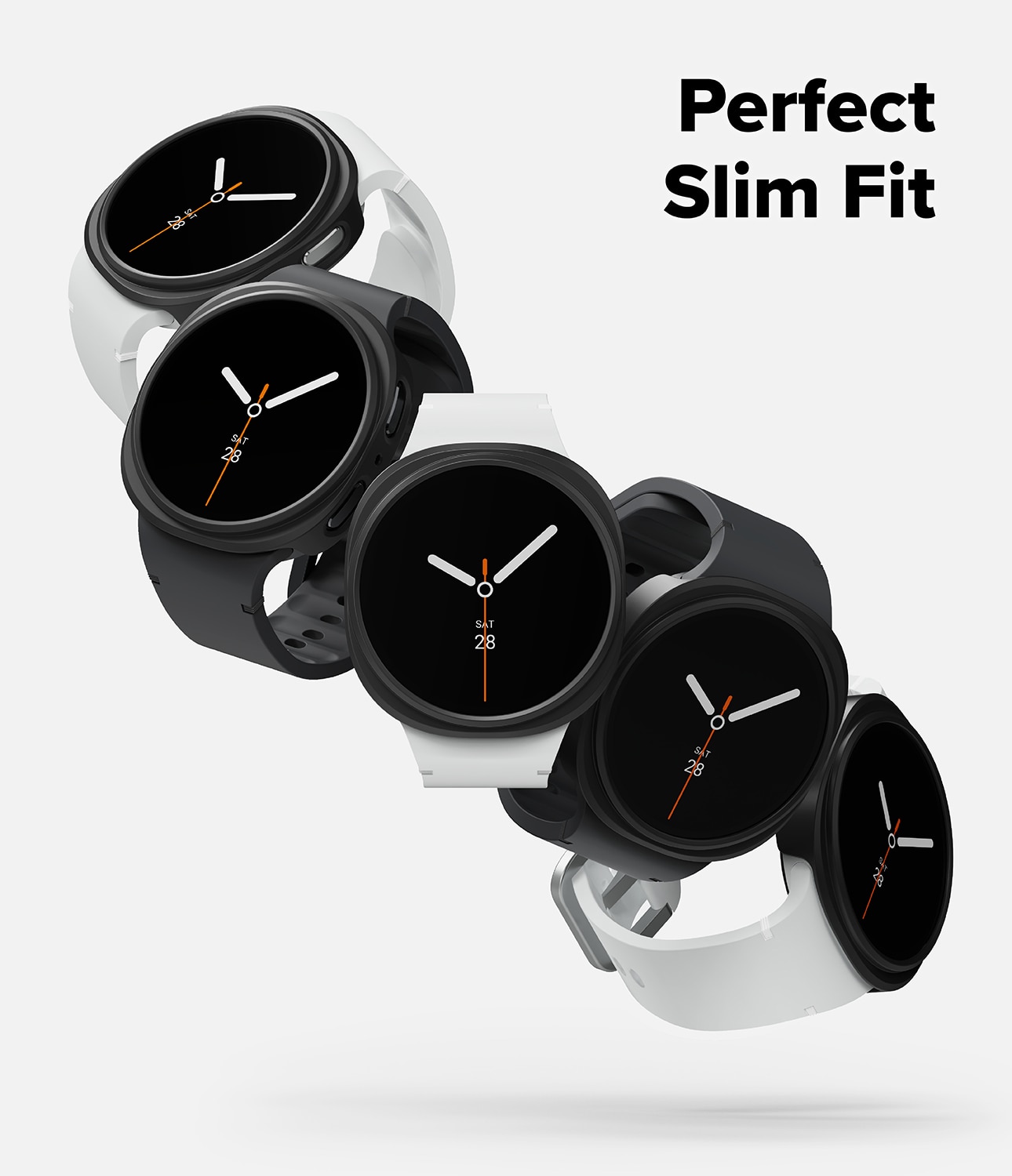 Coque Slim (2 pièces) Samsung Galaxy Watch 8 44mm, Matte Black & Clear