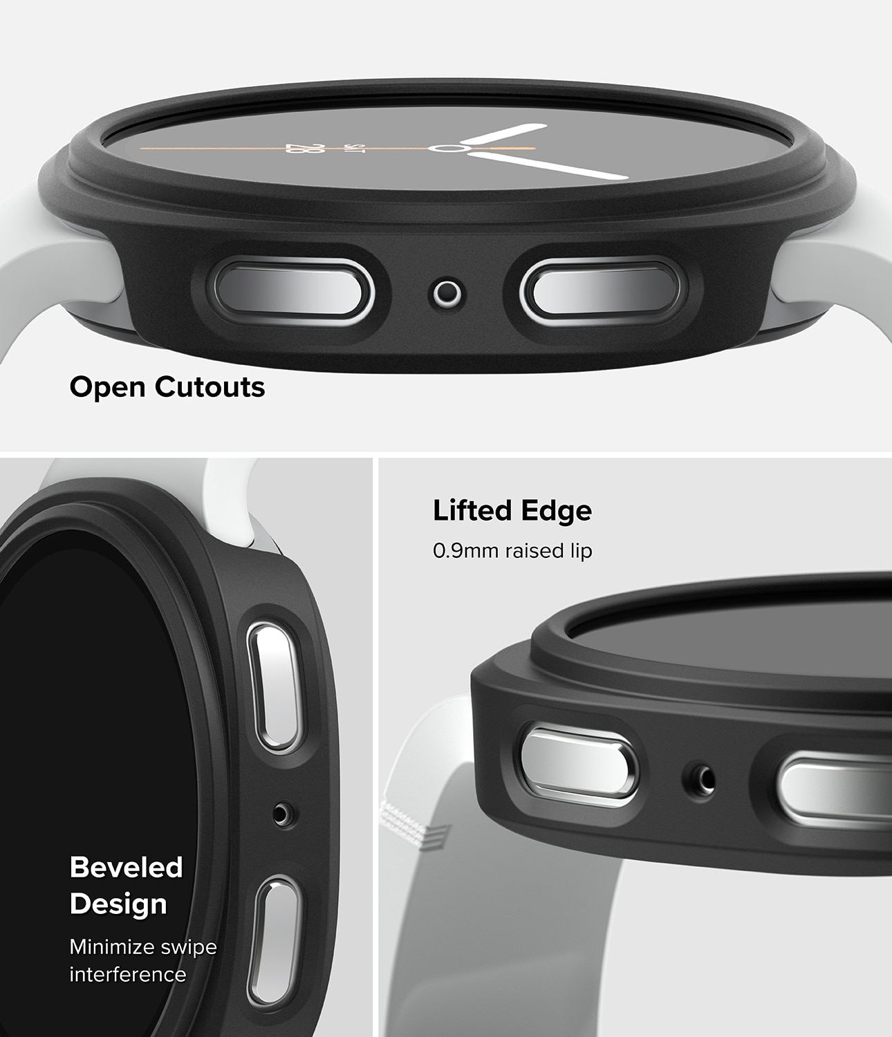 Coque Slim (2 pièces) Samsung Galaxy Watch 8 44mm, Matte Black & Clear
