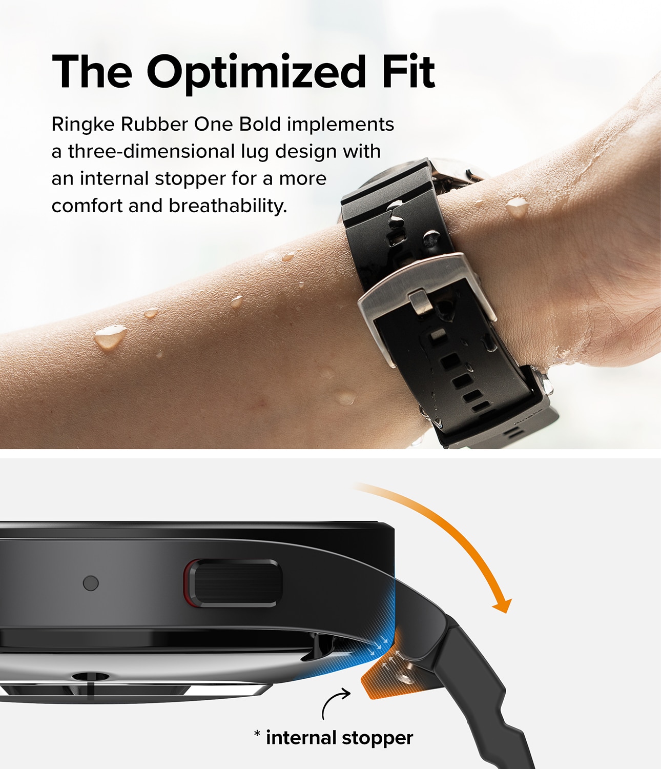Rubber One Bold Band Samsung Galaxy Watch 4 44mm, Black