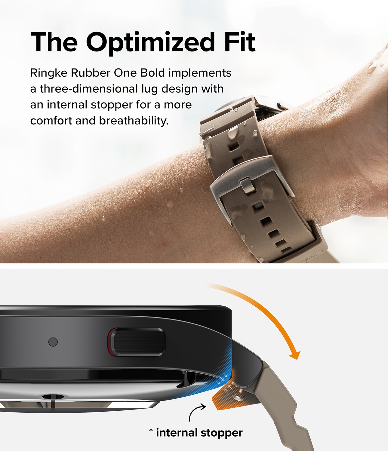 Rubber One Bold Band Samsung Galaxy Watch 4 Classic 46mm, Gray Sand