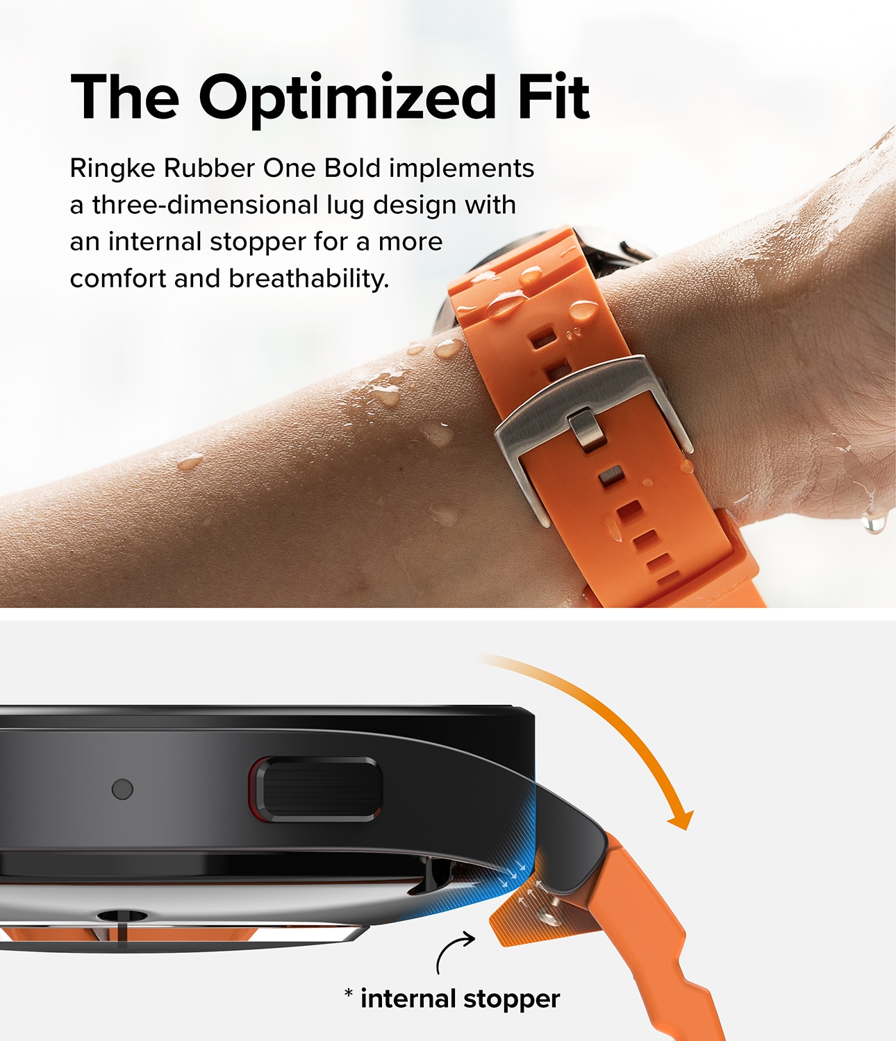 Rubber One Bold Band Samsung Galaxy Watch 4 44mm, Orange