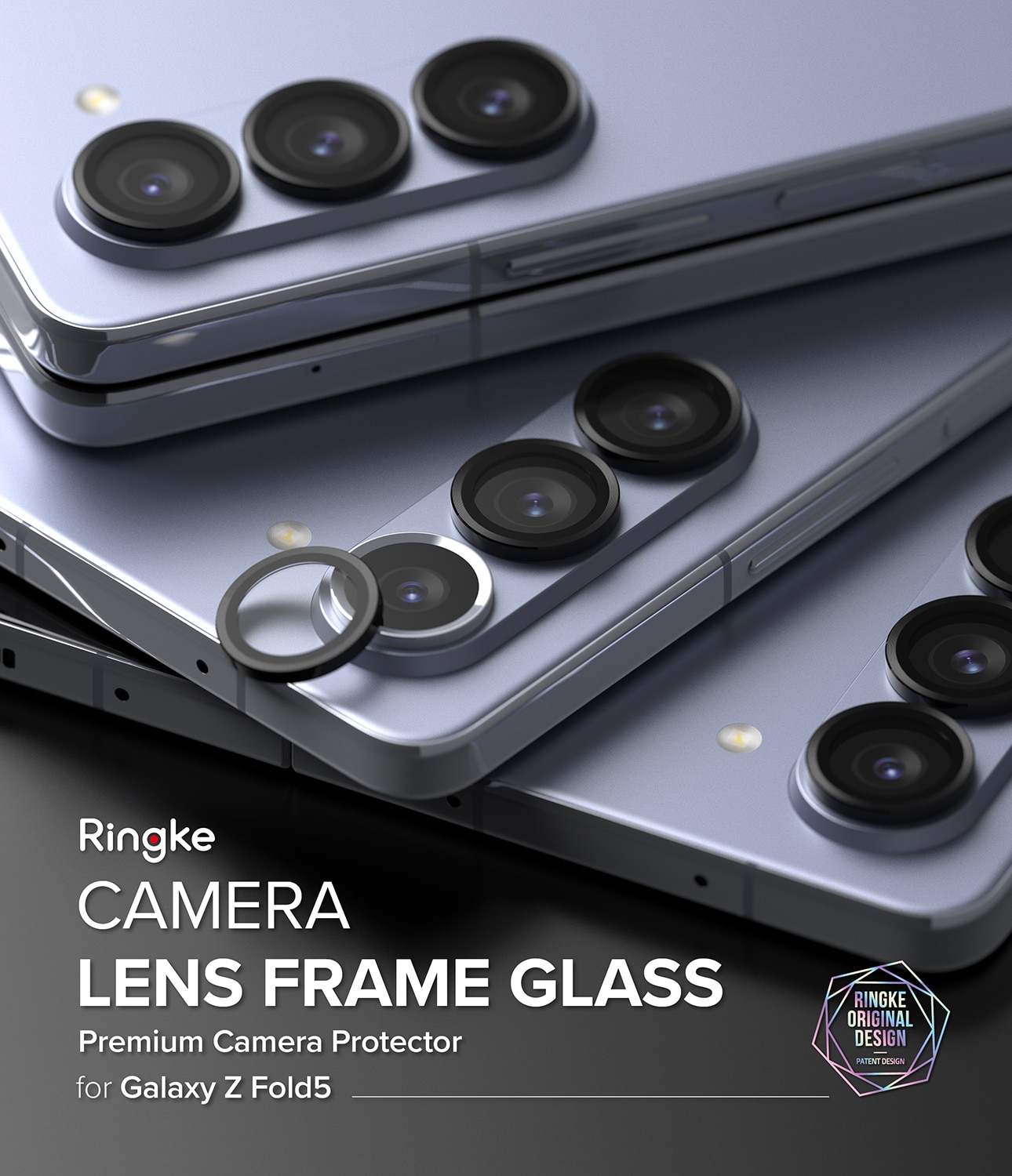 Camera Lens Frame Glass Samsung Galaxy Z Fold 5 Noir