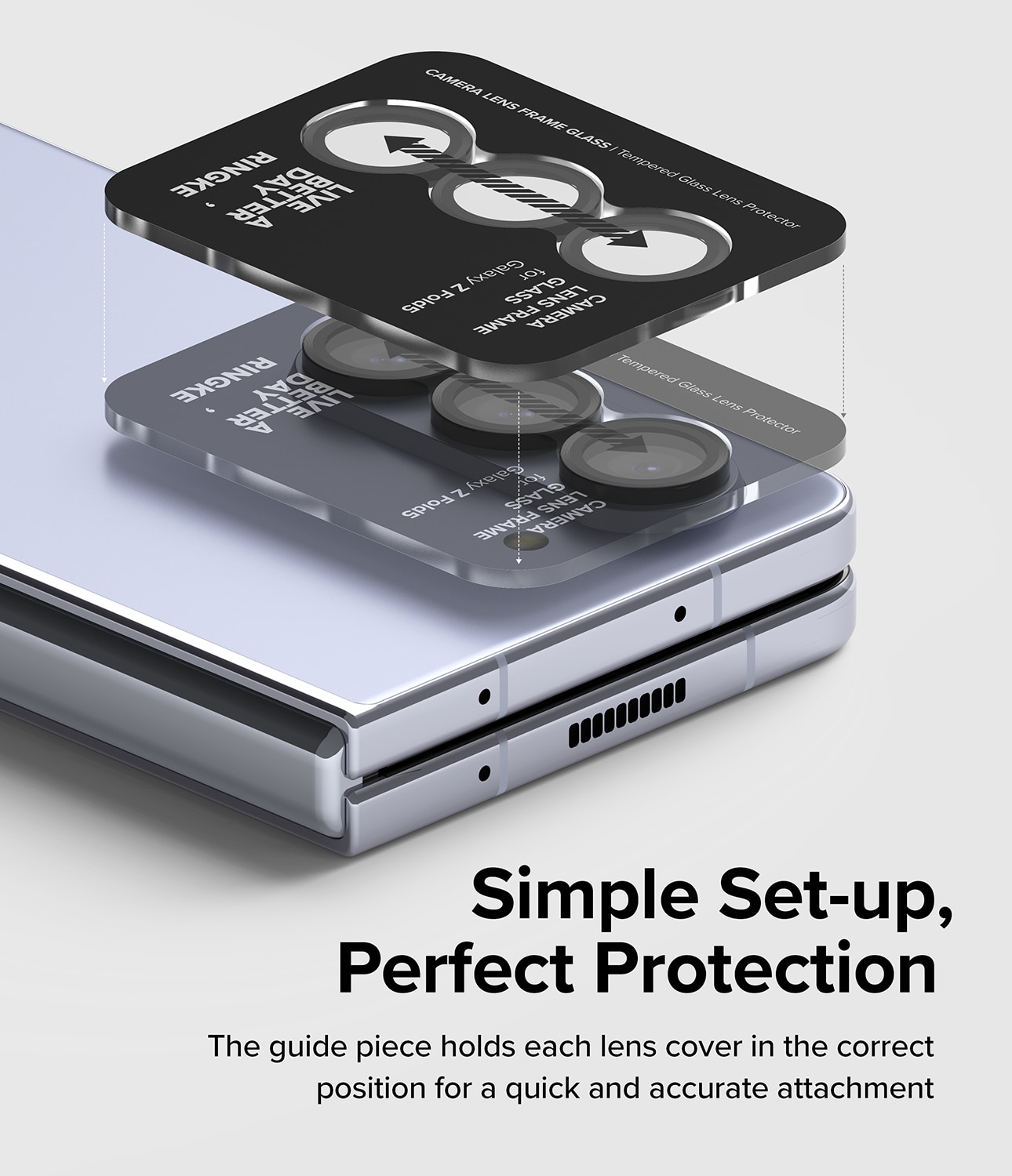 Camera Lens Frame Glass Samsung Galaxy Z Fold 5 Noir