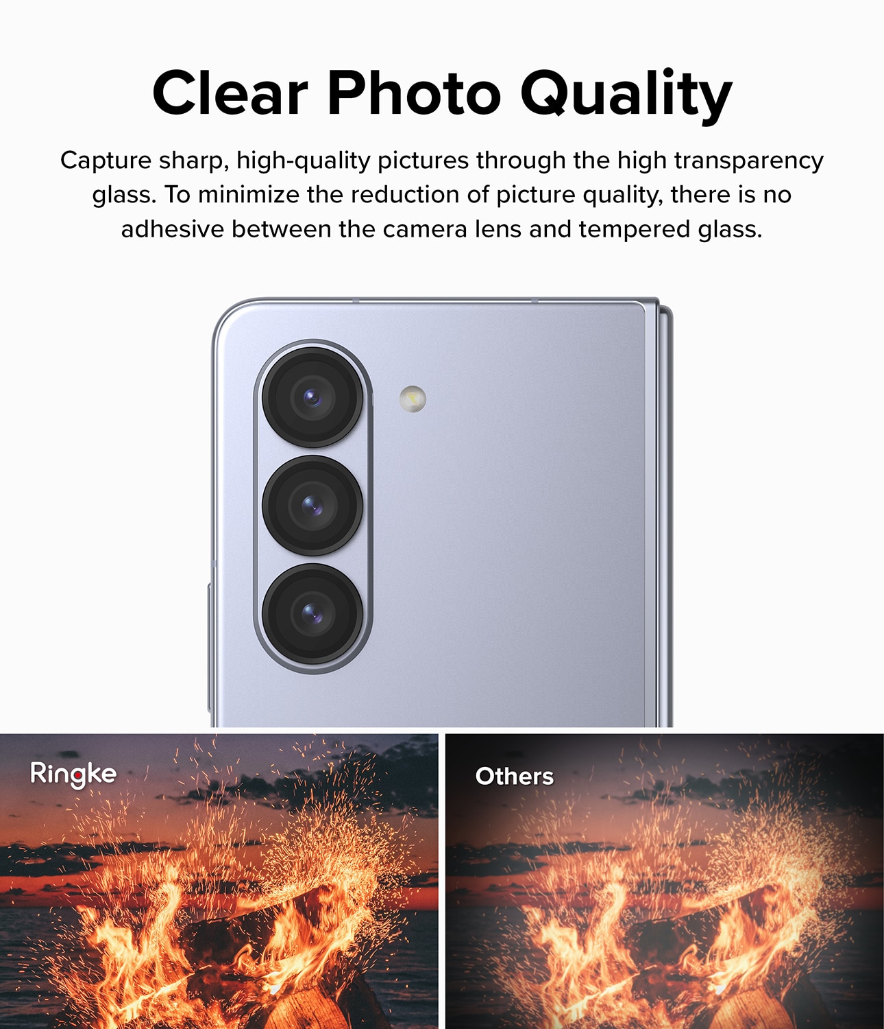 Camera Lens Frame Glass Samsung Galaxy Z Fold 5 Noir