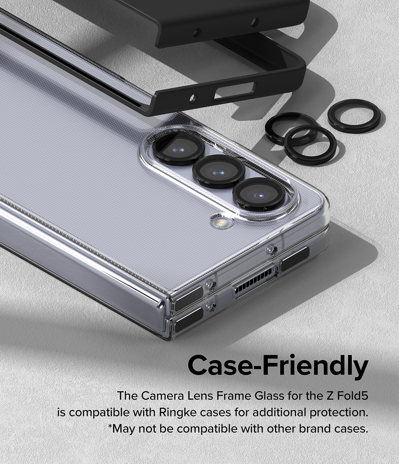 Camera Lens Frame Glass Samsung Galaxy Z Fold 5 Noir