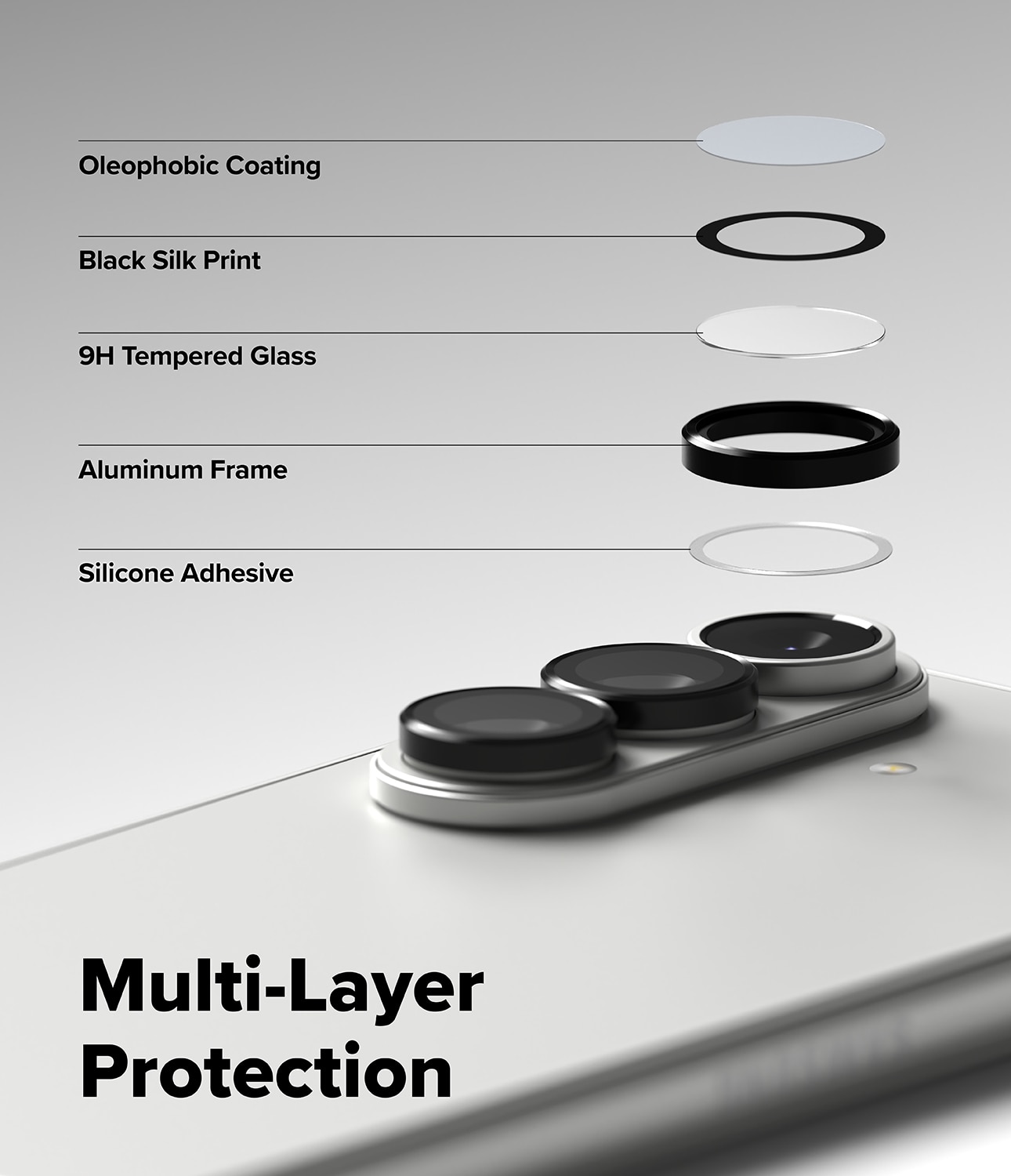 Camera Lens Frame Glass (2 pièces) Samsung Galaxy Z Fold 7 Black