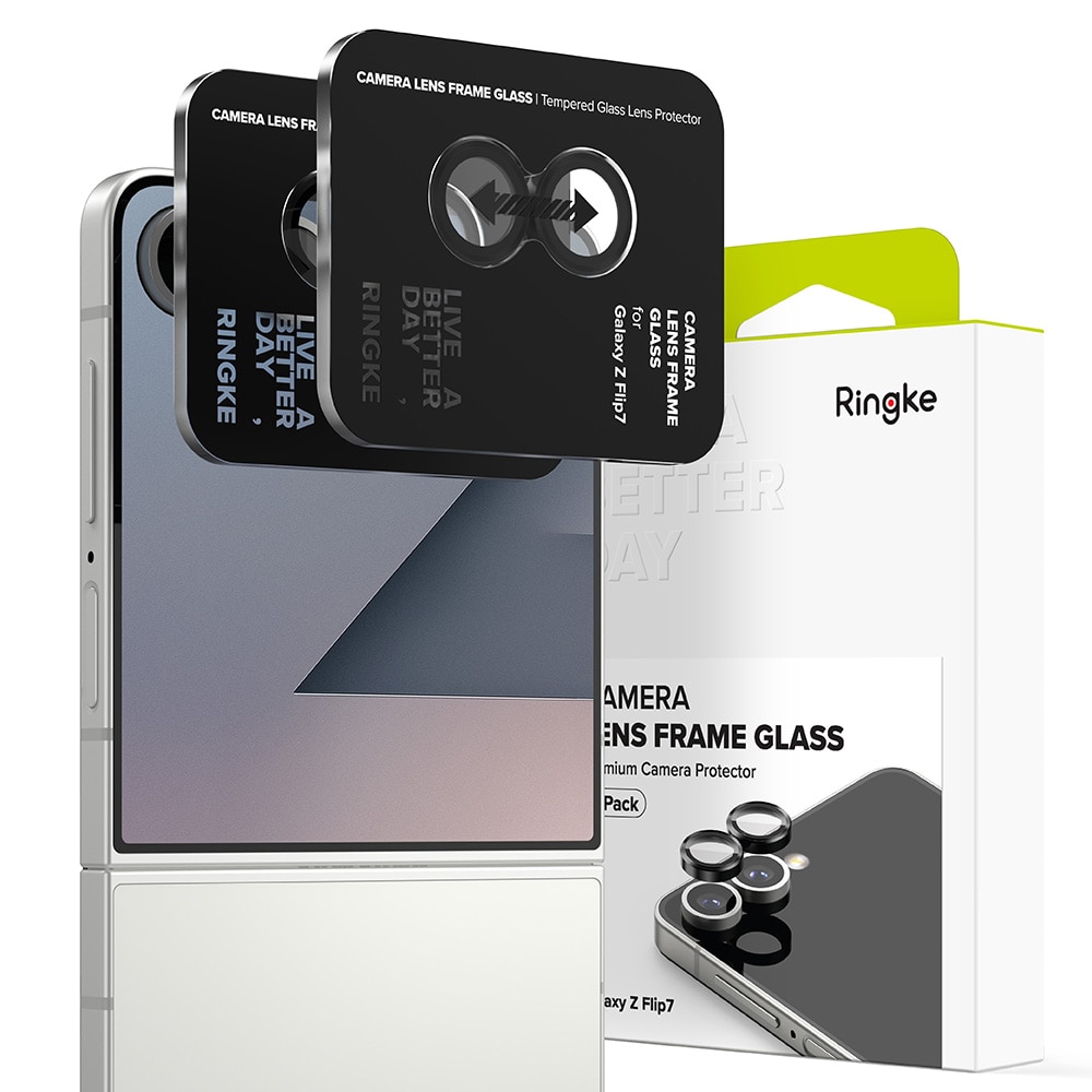 Camera Lens Frame Glass (2 pièces) Samsung Galaxy Z Flip 7 Black