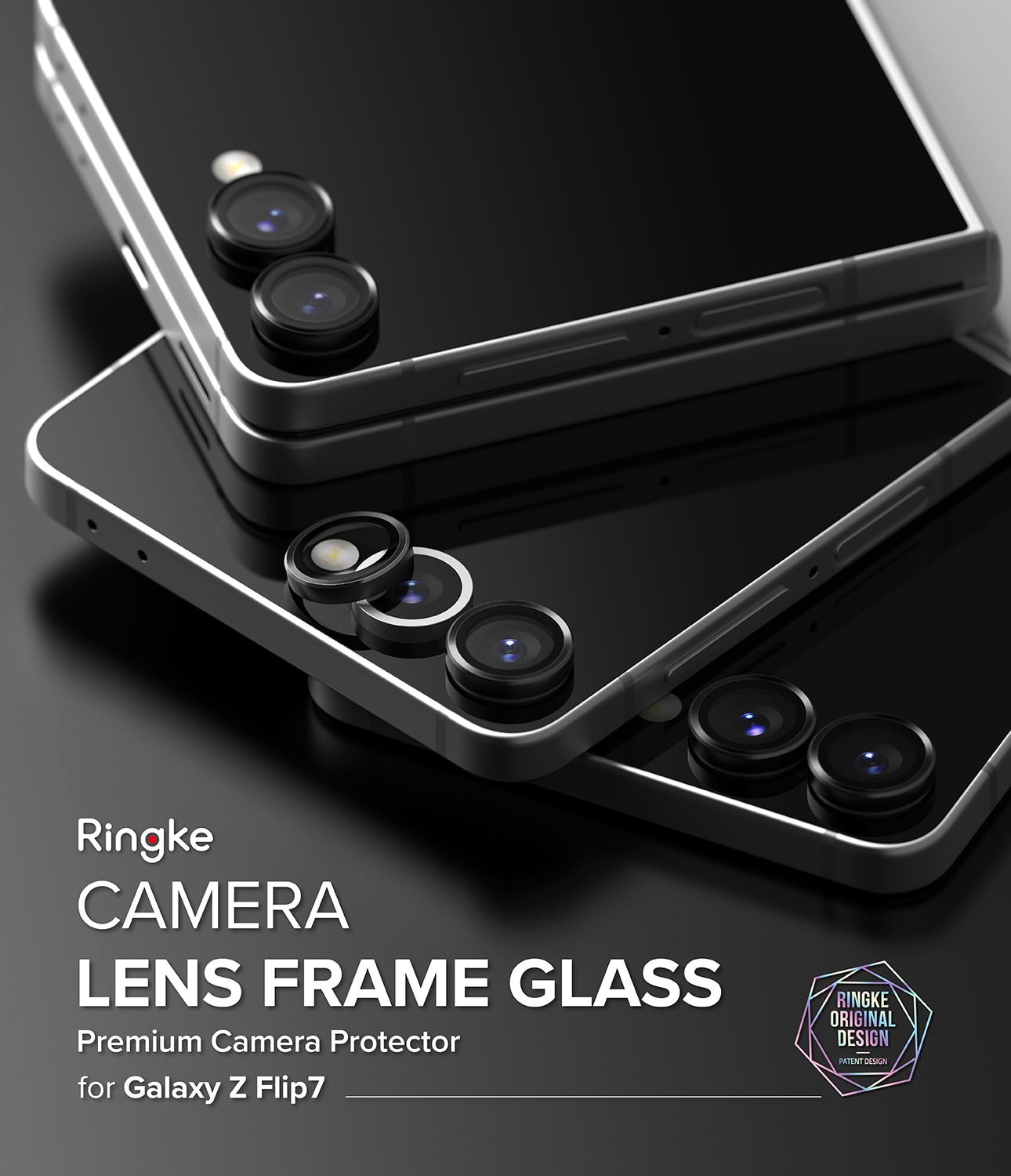 Camera Lens Frame Glass (2 pièces) Samsung Galaxy Z Flip 7 Black