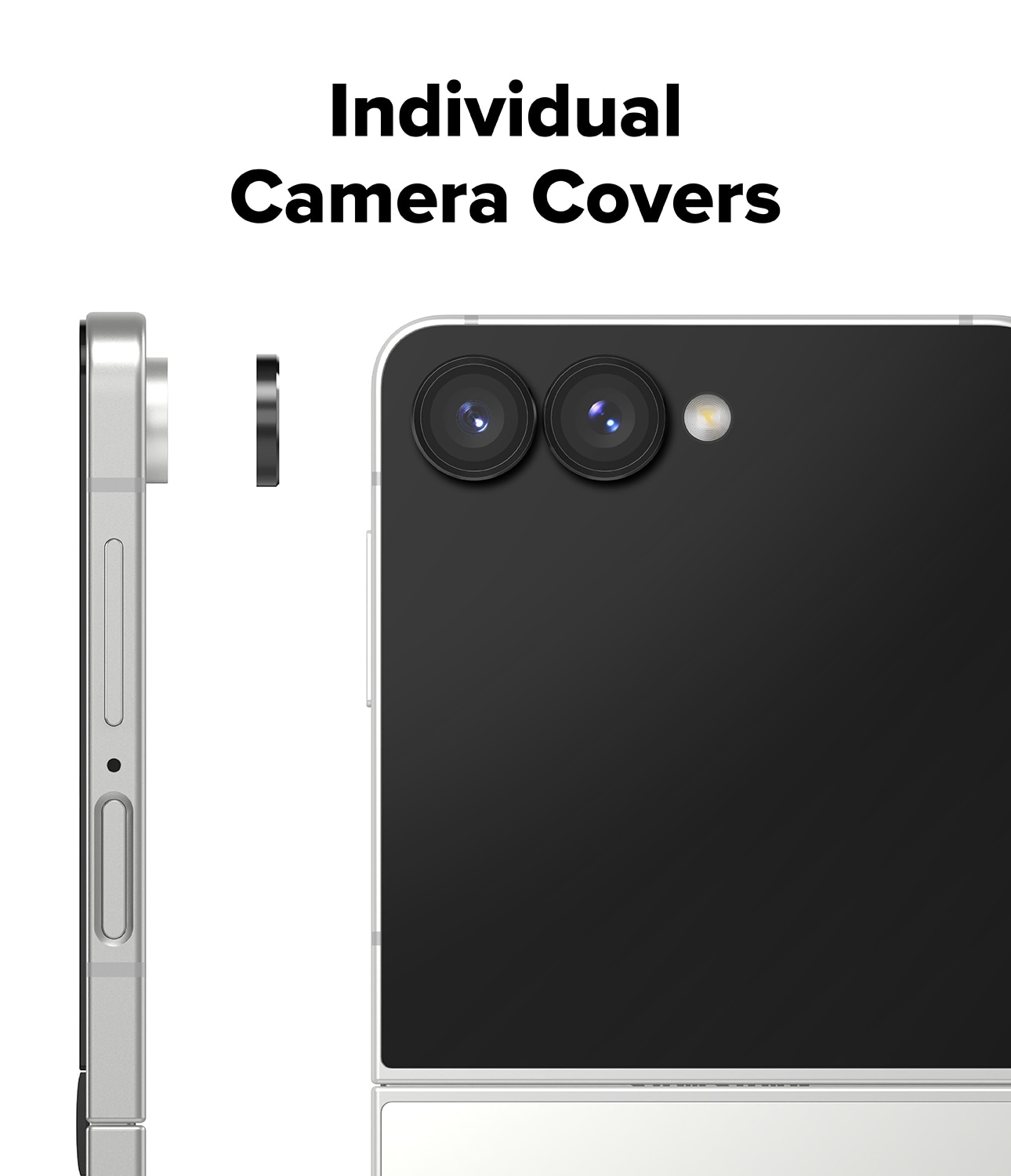 Camera Lens Frame Glass (2 pièces) Samsung Galaxy Z Flip 7 Black