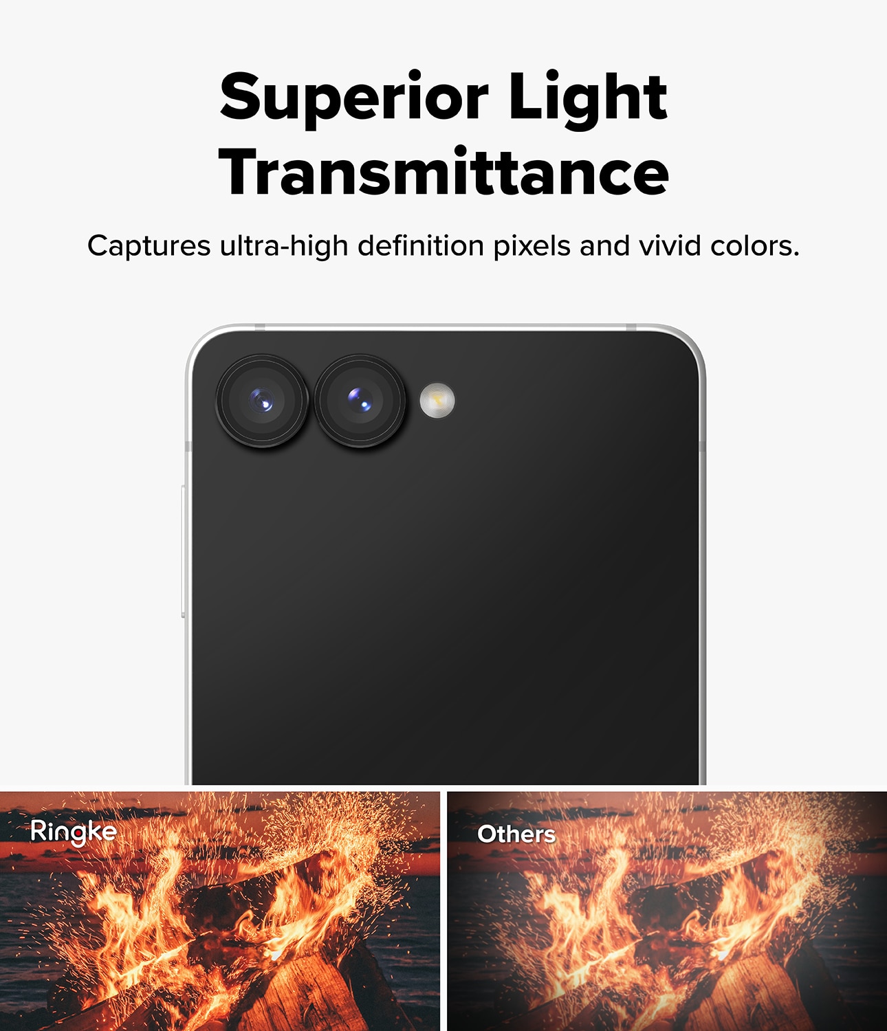 Camera Lens Frame Glass (2 pièces) Samsung Galaxy Z Flip 7 Black