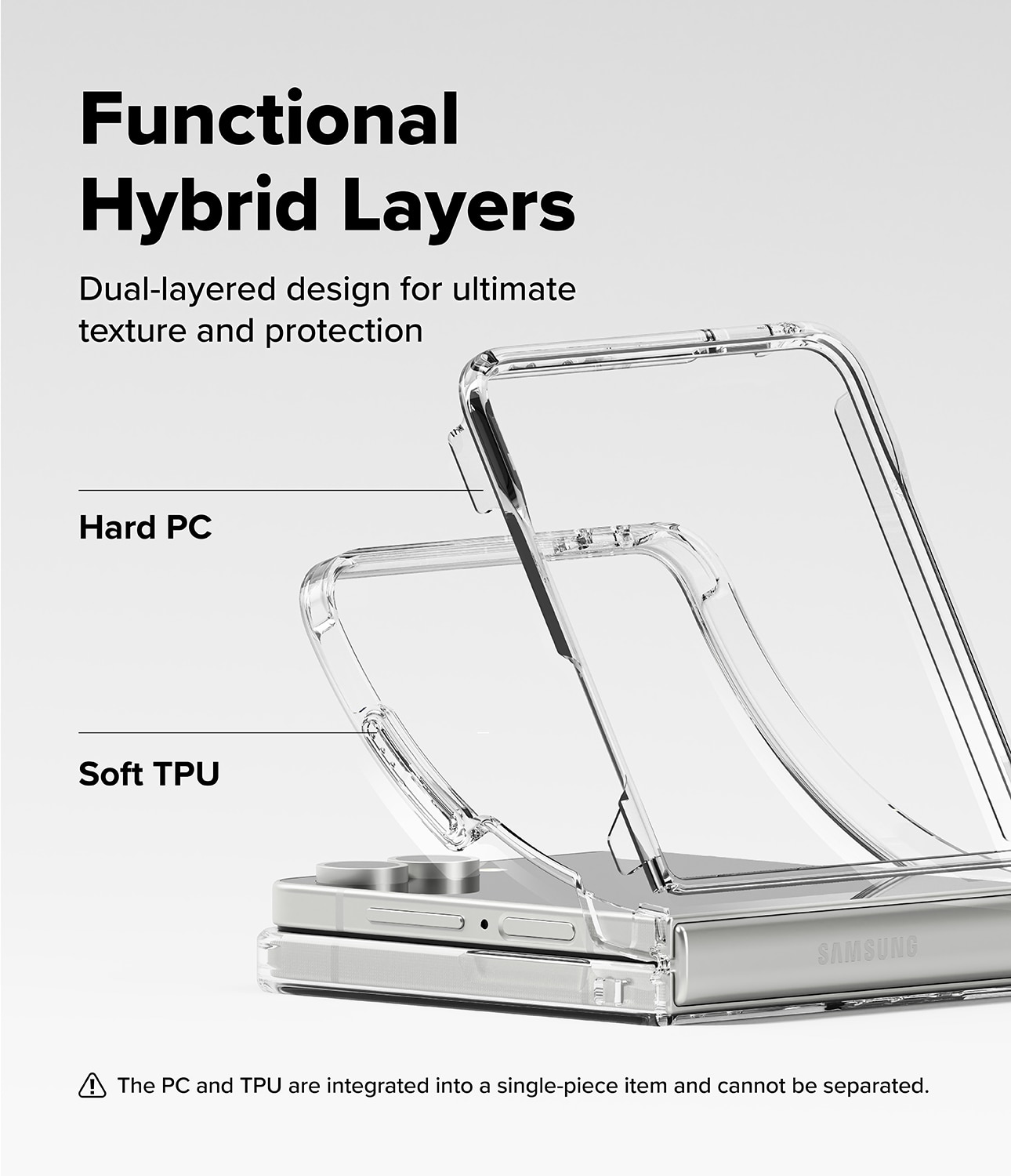 Coque Fusion Samsung Galaxy Z Flip 7, Clear