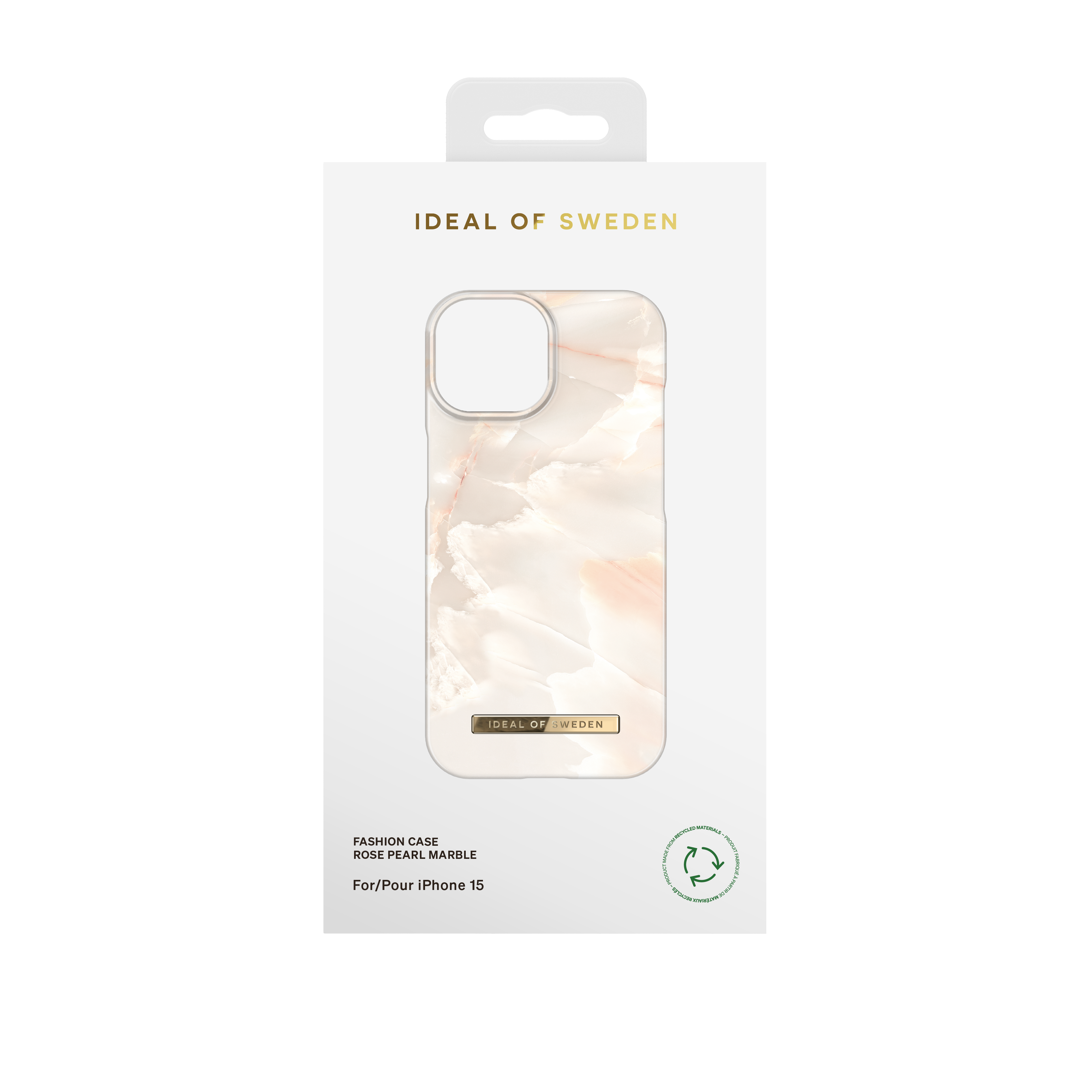Coque Fashion Case iPhone 15, Rose Pearl Marble