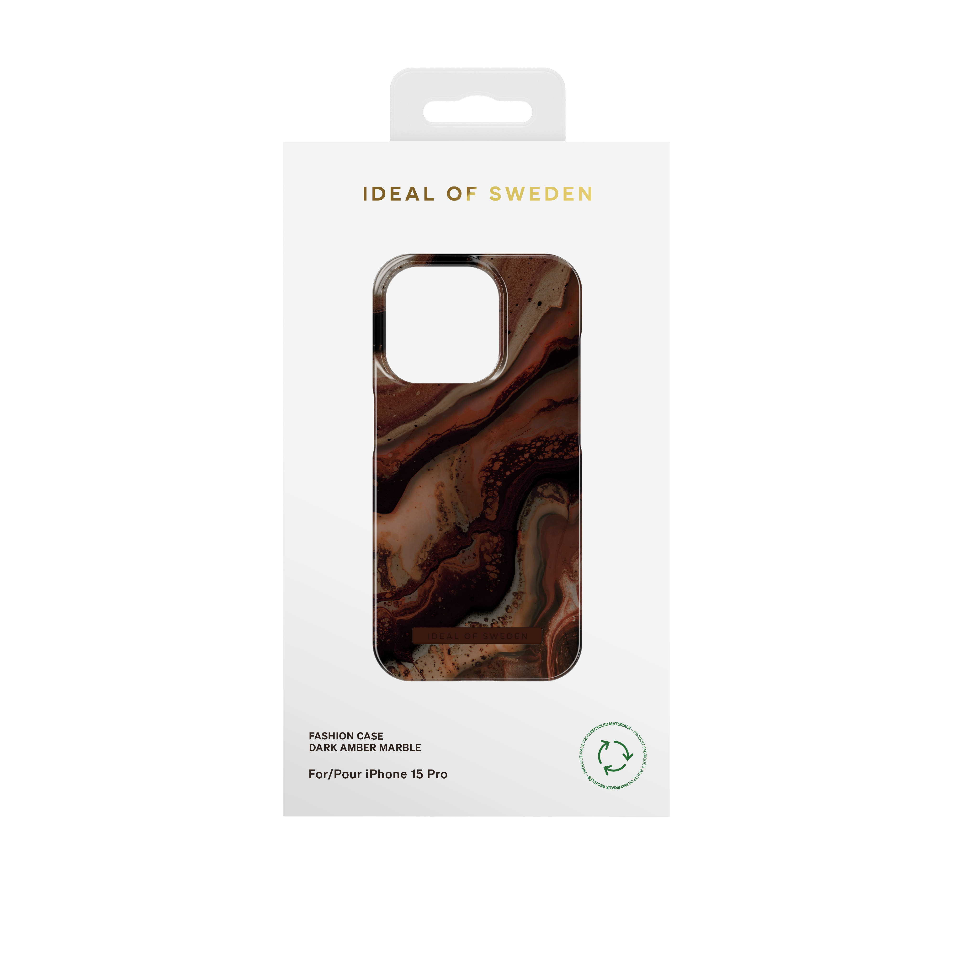 Coque Fashion Case iPhone 15 Pro, Dark Amber Marble