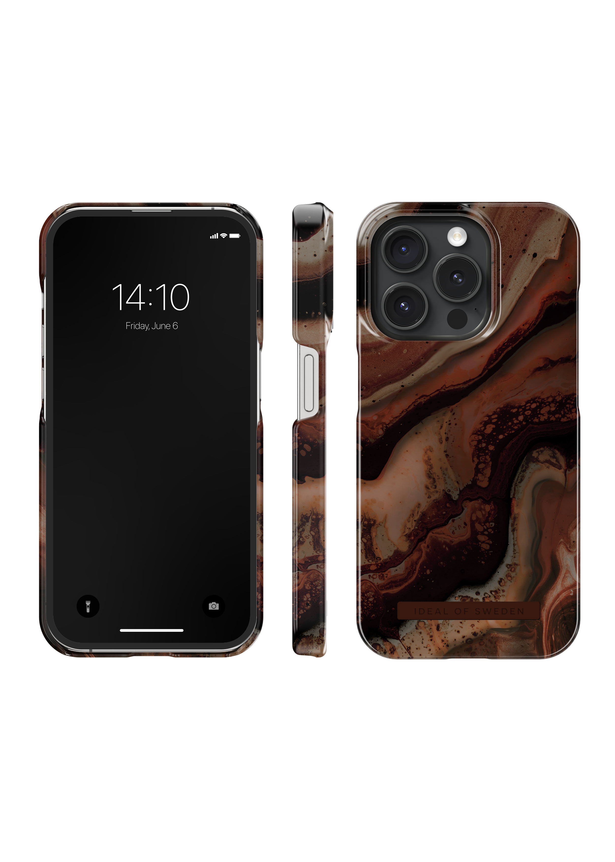 Coque Fashion Case iPhone 15 Pro, Dark Amber Marble