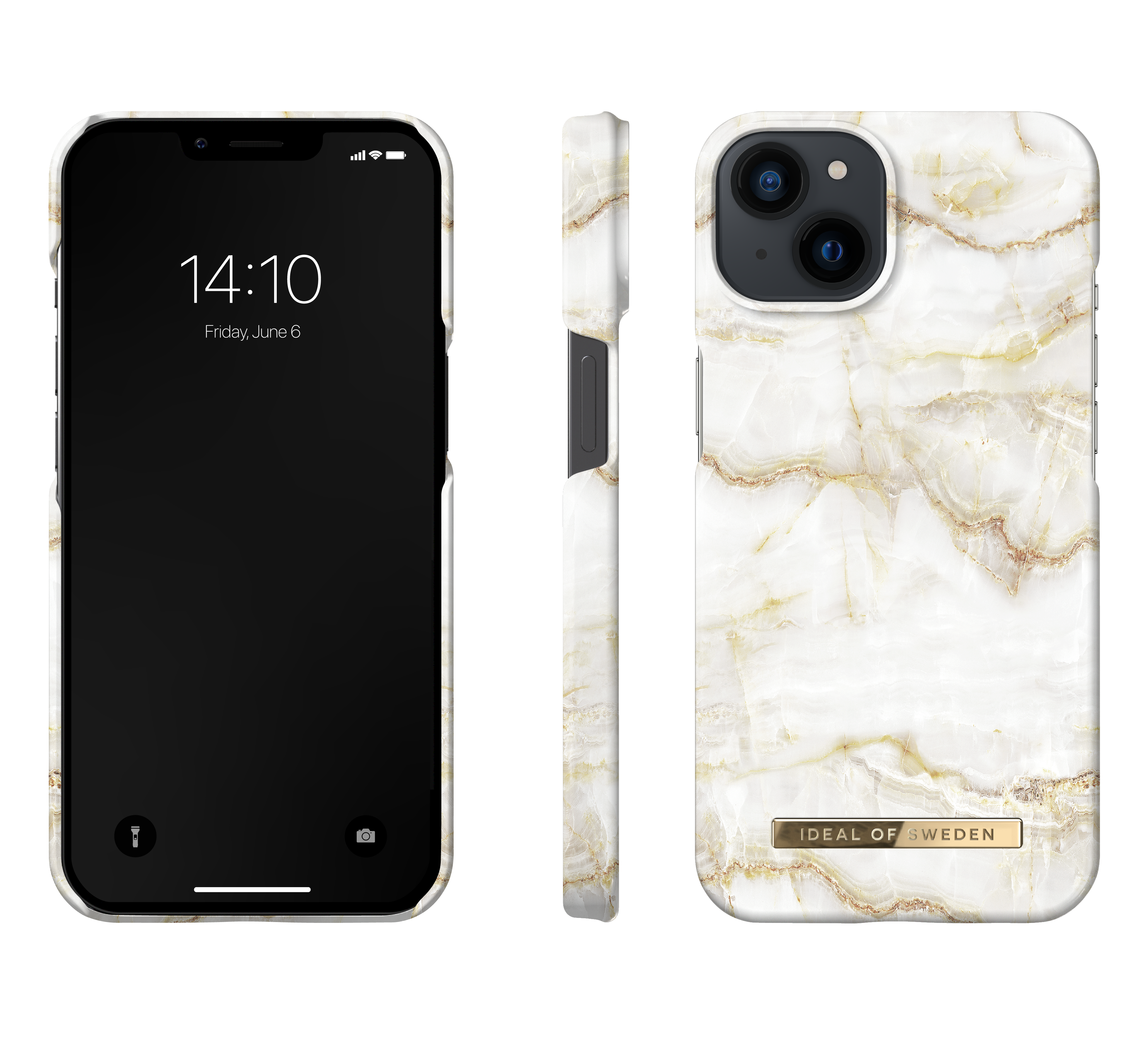 Coque Fashion Case iPhone 13 Golden Pearl Marble