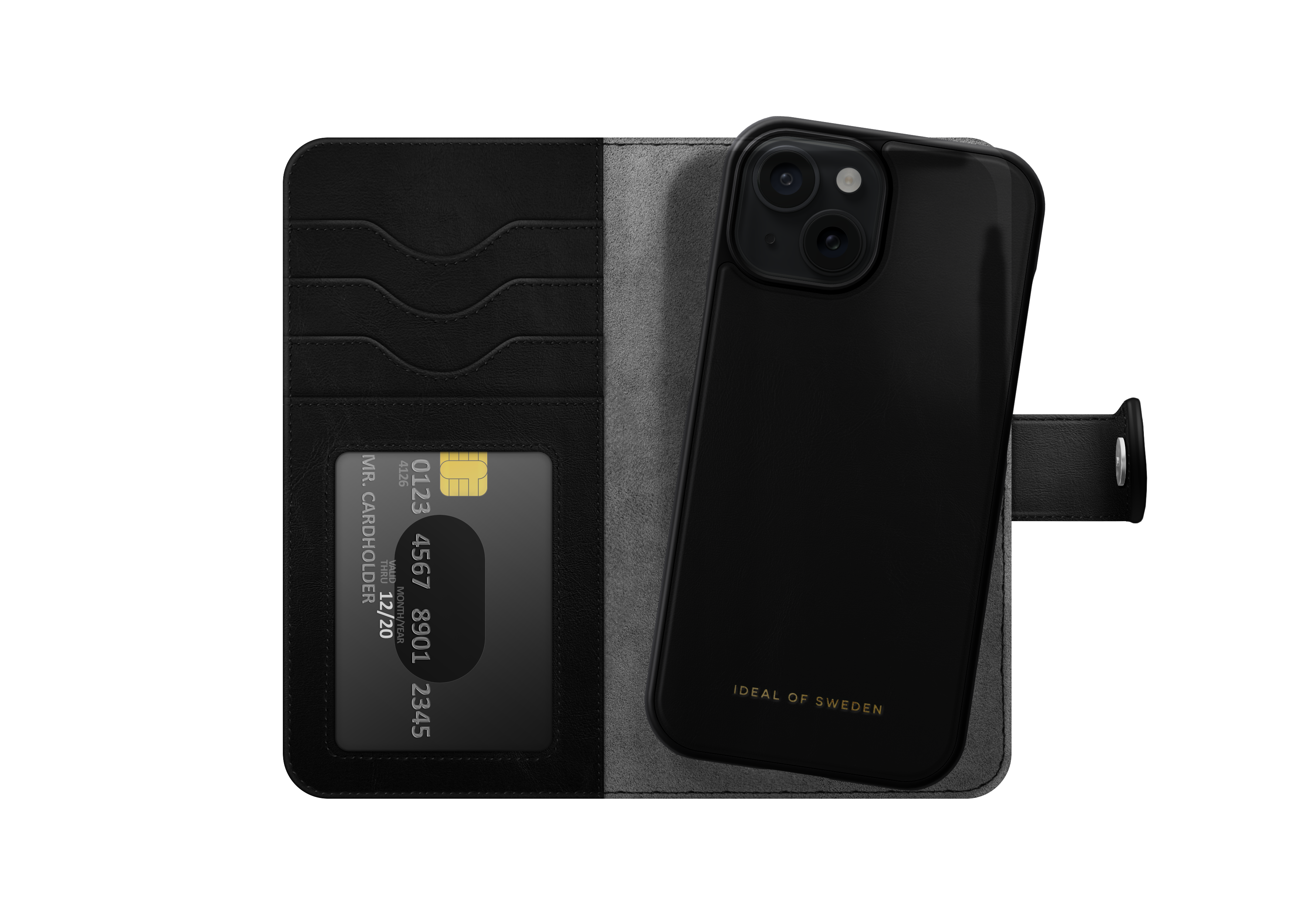 Étui portefeuille Magnet Wallet+ iPhone 15, Black