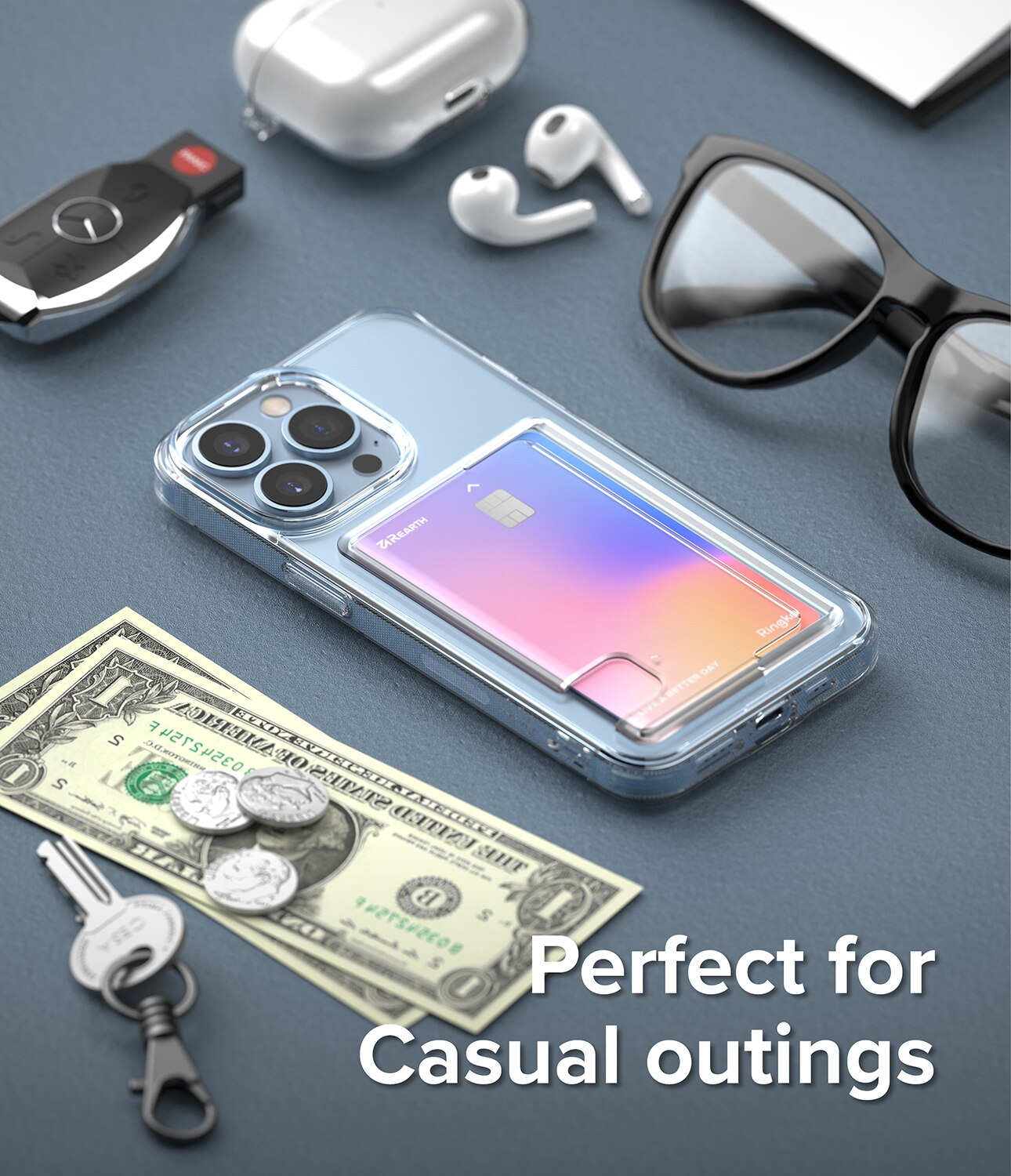 Coque Fusion Card iPhone 13 Pro, transparent