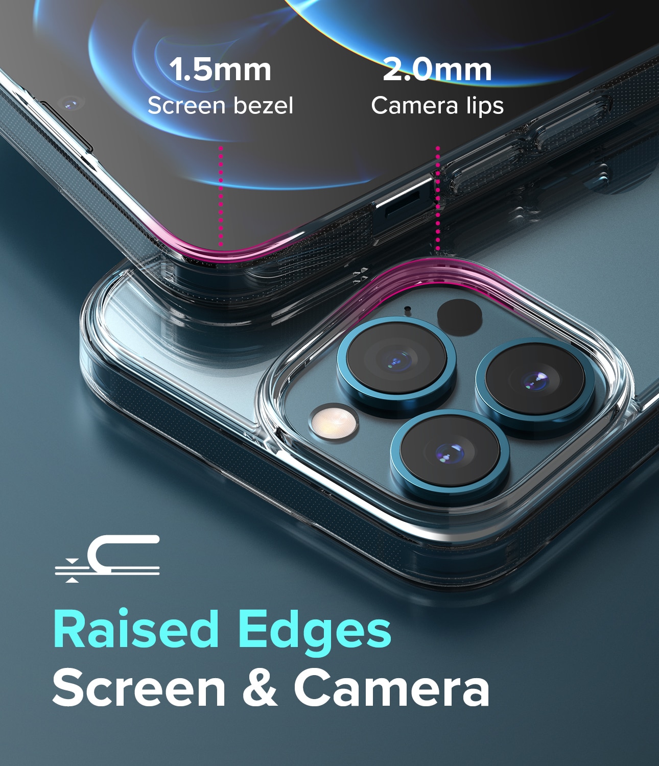 Coque Fusion iPhone 13 Pro, Transparent