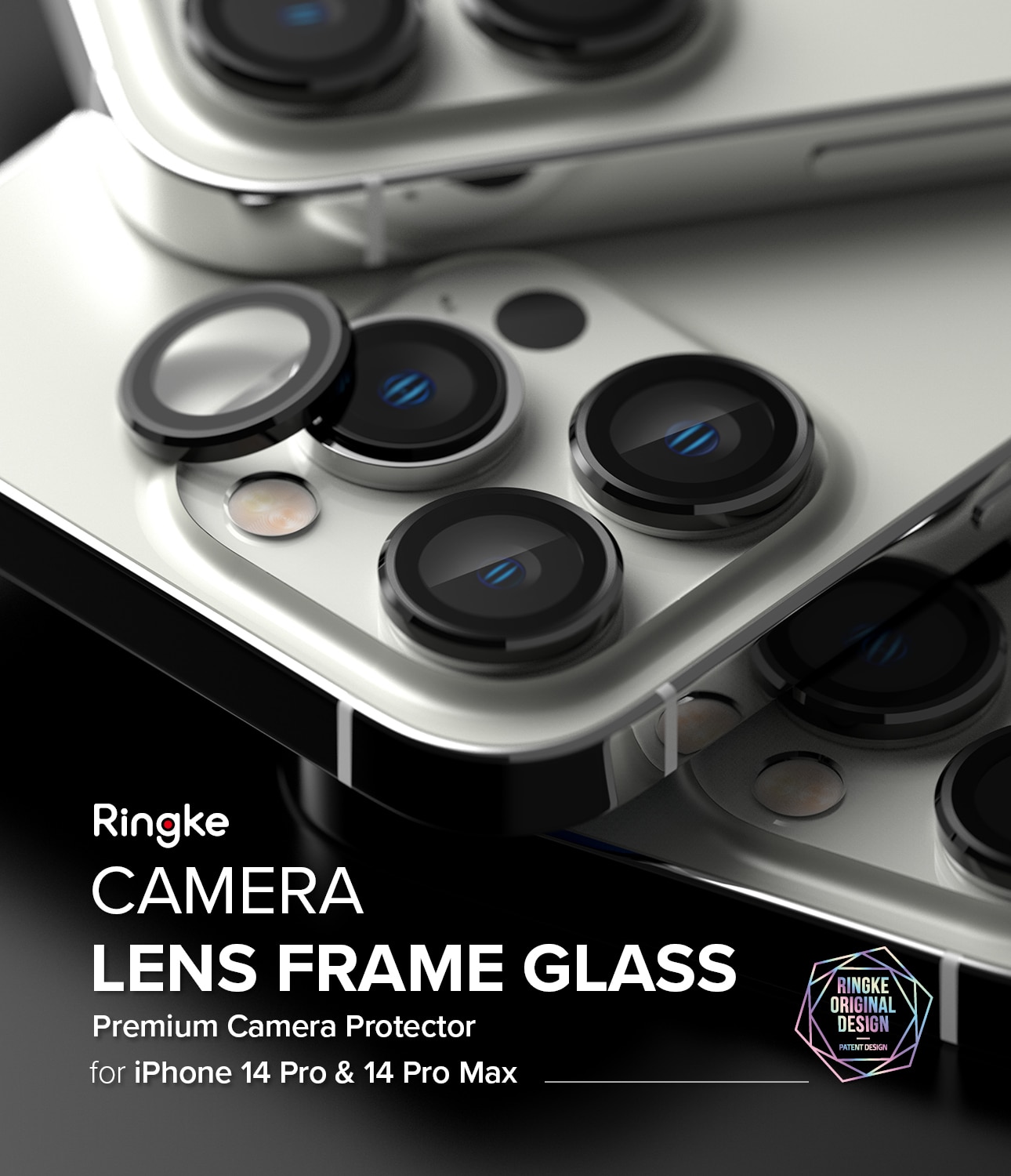 Camera Lens Frame Glass iPhone 14 Pro Max Noir