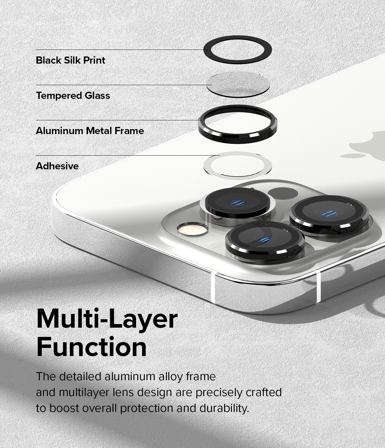 Camera Lens Frame Glass iPhone 14 Pro Max Noir