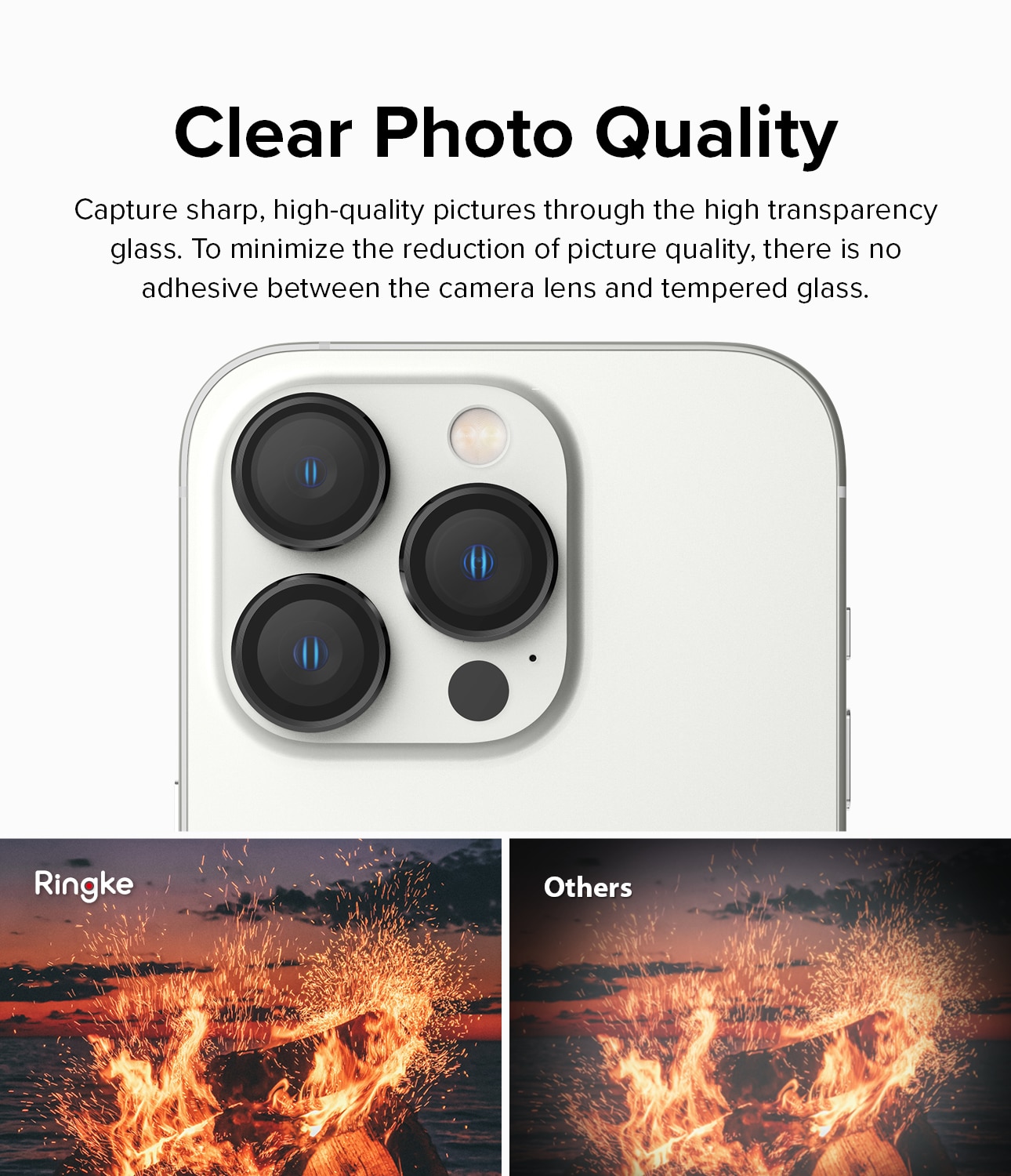 Camera Lens Frame Glass iPhone 14 Pro Max Noir