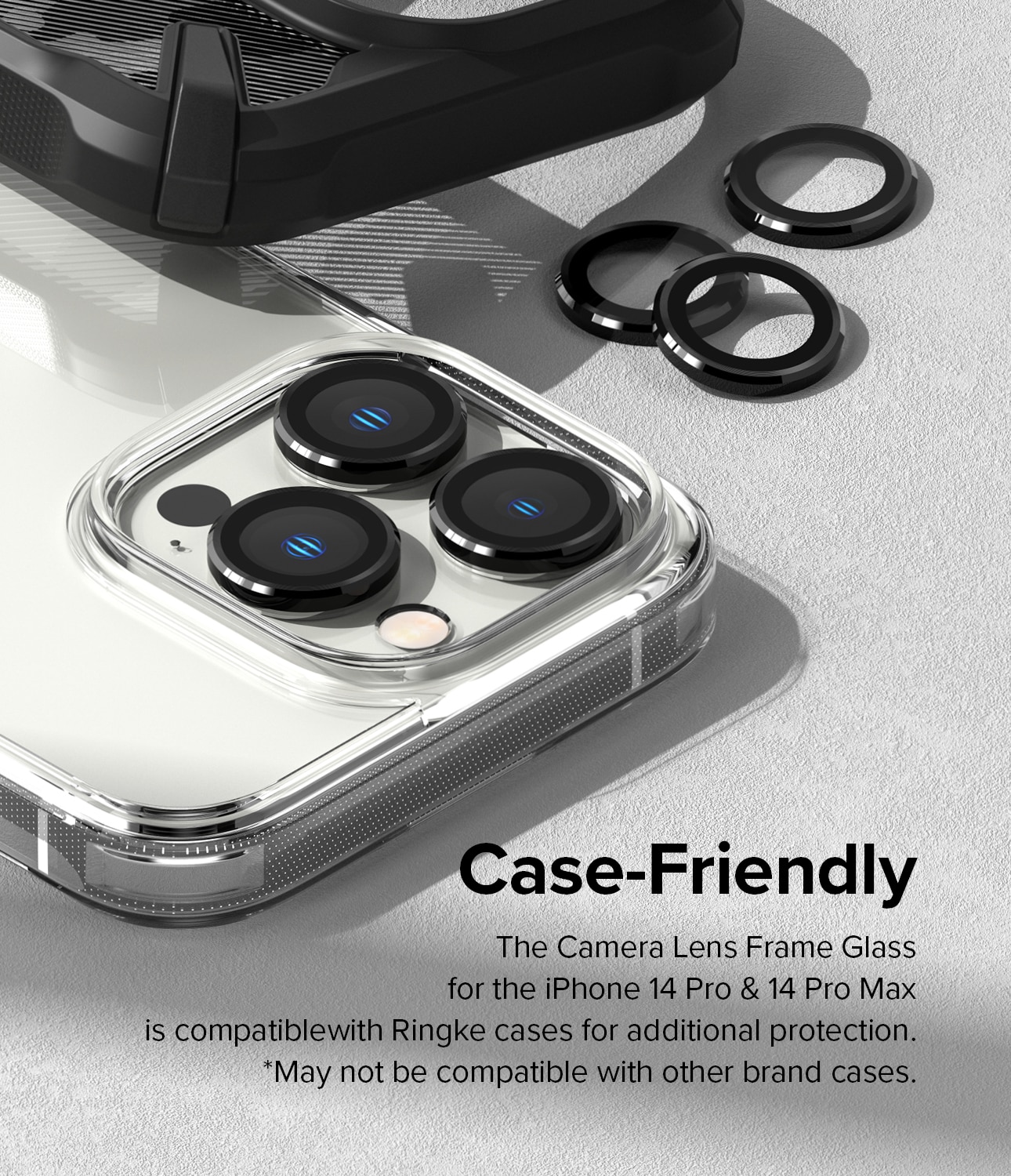 Camera Lens Frame Glass iPhone 14 Pro Max Noir