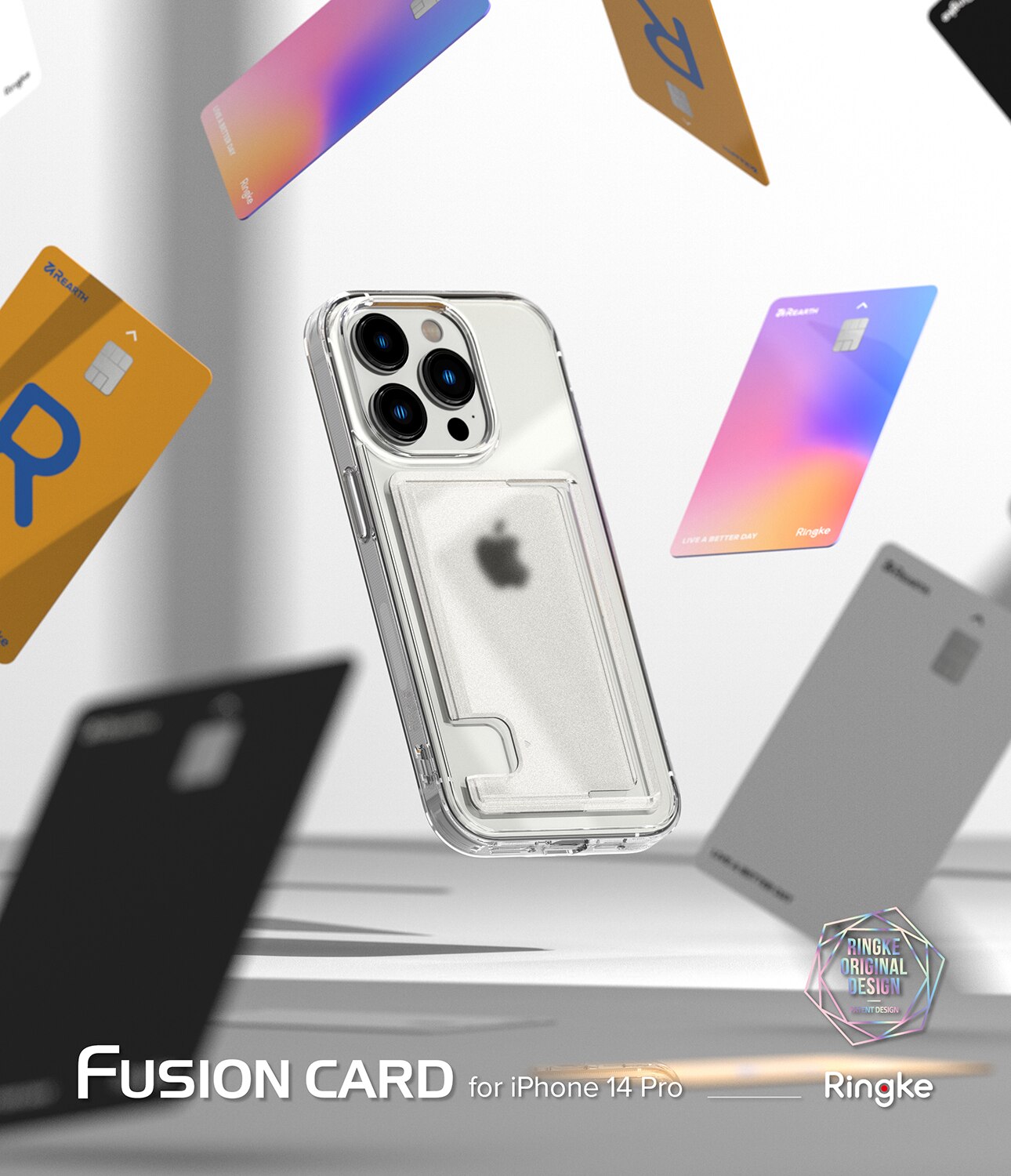 Coque Fusion Card iPhone 14 Pro, transparent