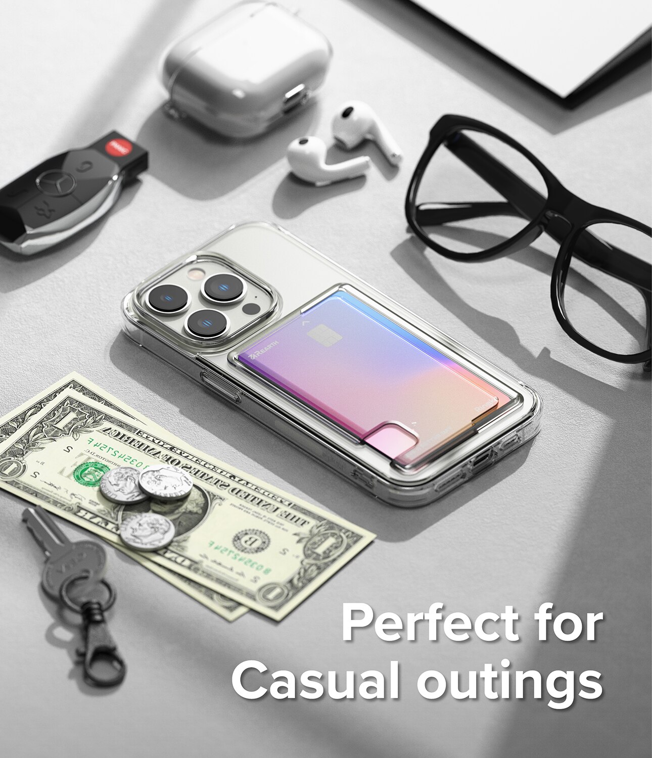 Coque Fusion Card iPhone 14 Pro, transparent