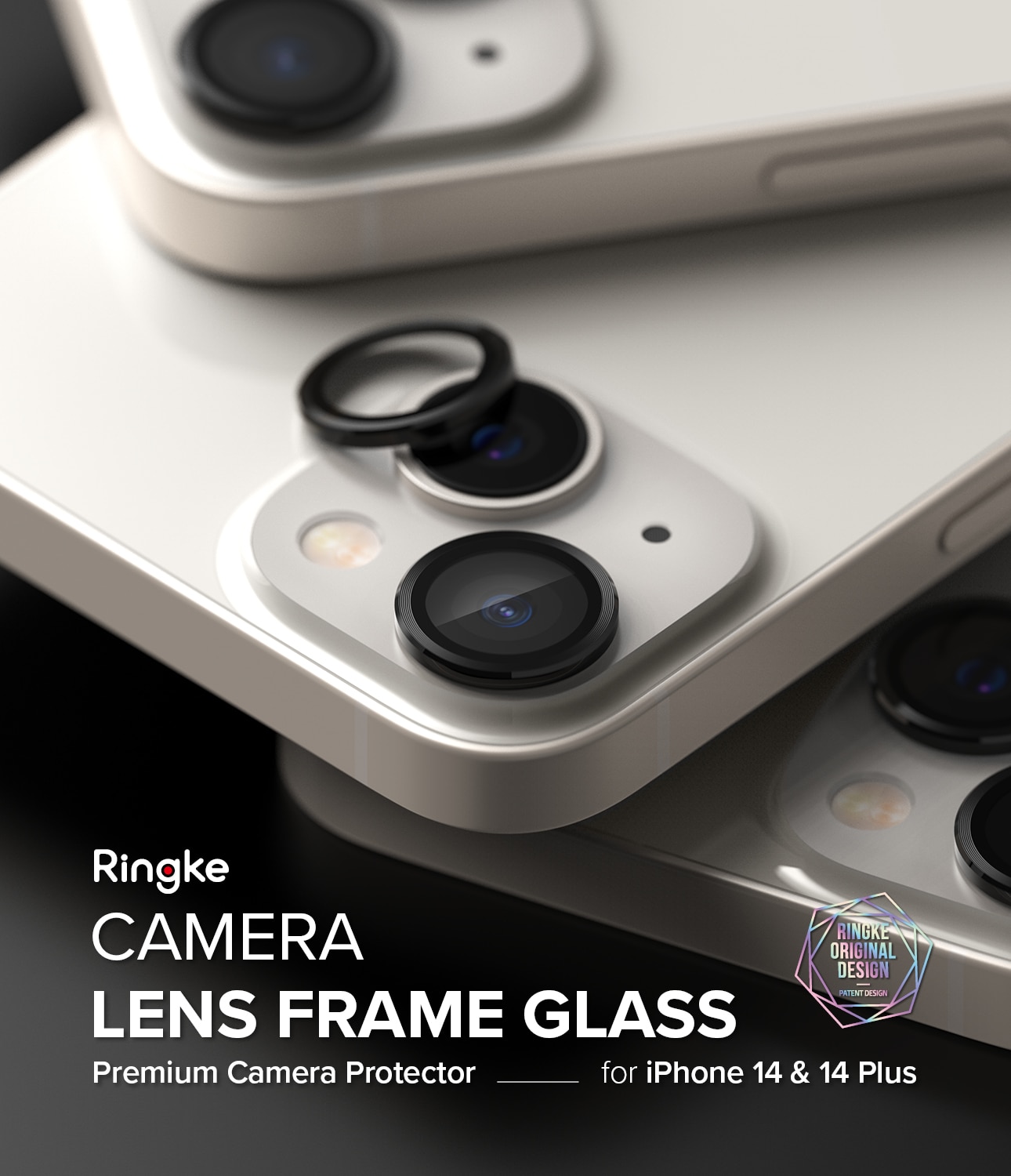 Camera Lens Frame Glass iPhone 14 Noir