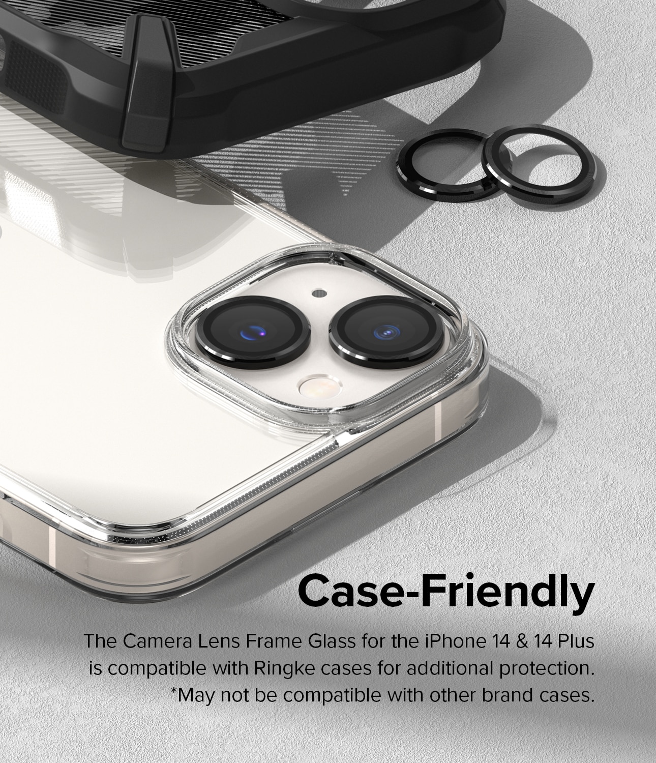 Camera Lens Frame Glass iPhone 14 Noir