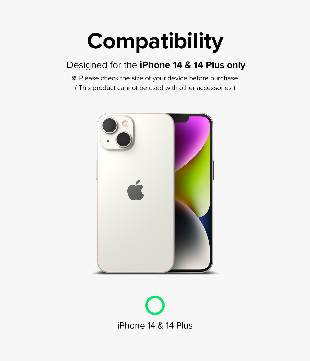 Camera Lens Frame Glass iPhone 14 Noir