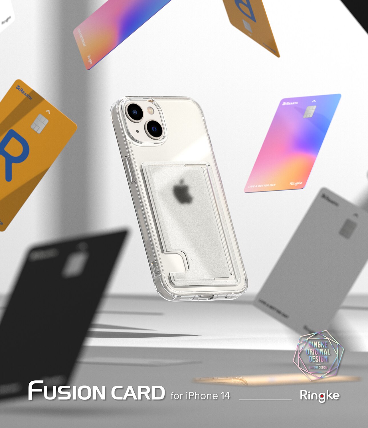 Coque Fusion Card iPhone 14, transparent