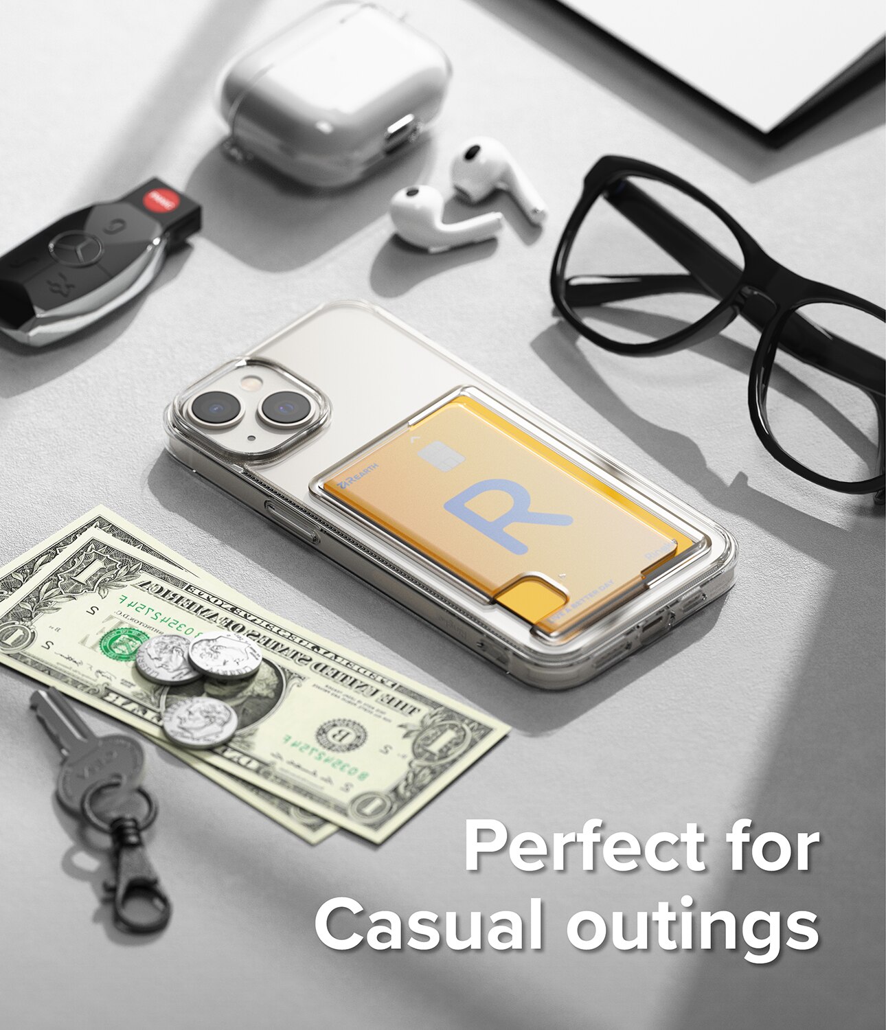 Coque Fusion Card iPhone 14, transparent