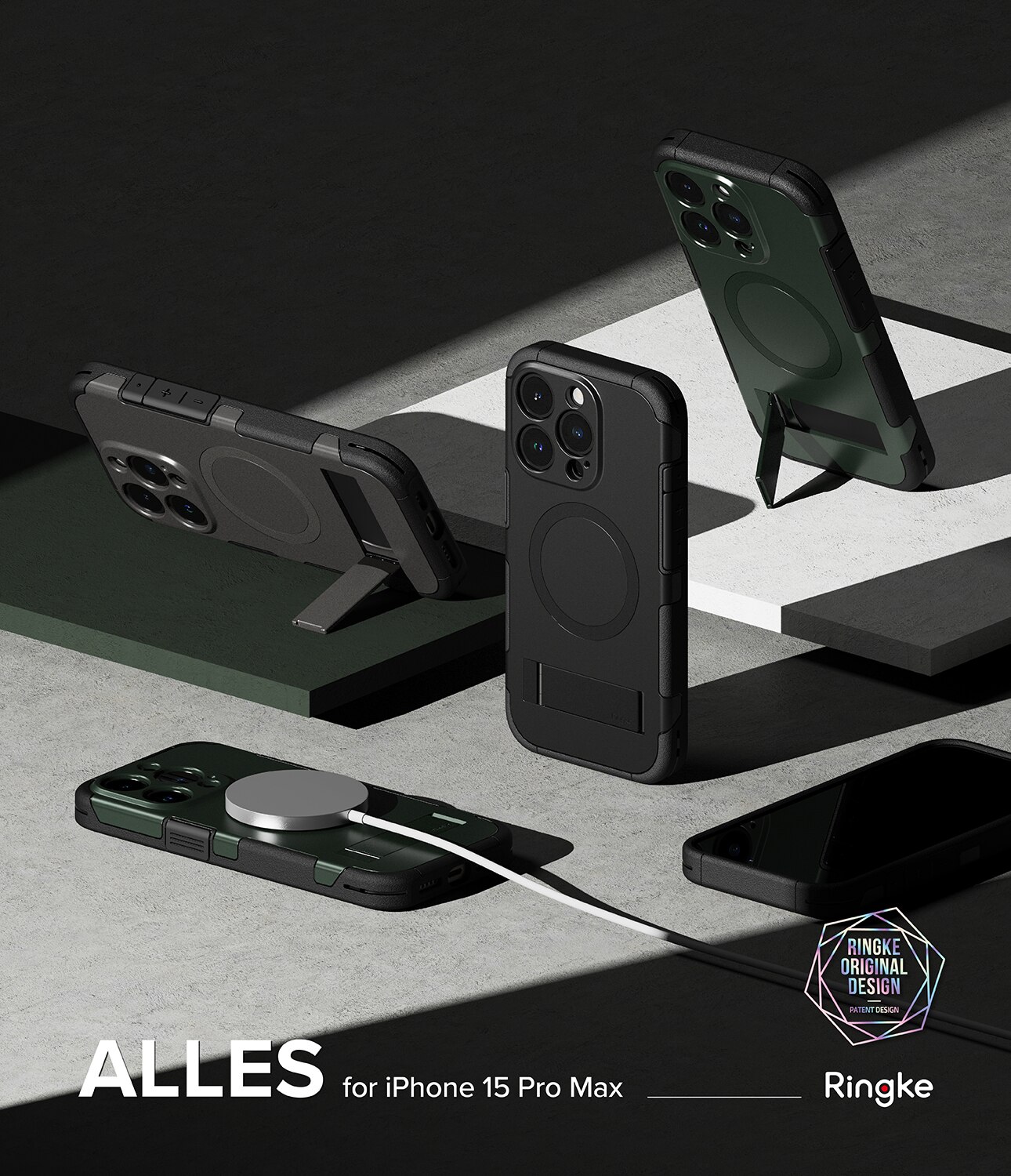 Alles Magnetic Coque iPhone 15 Pro Max, noir