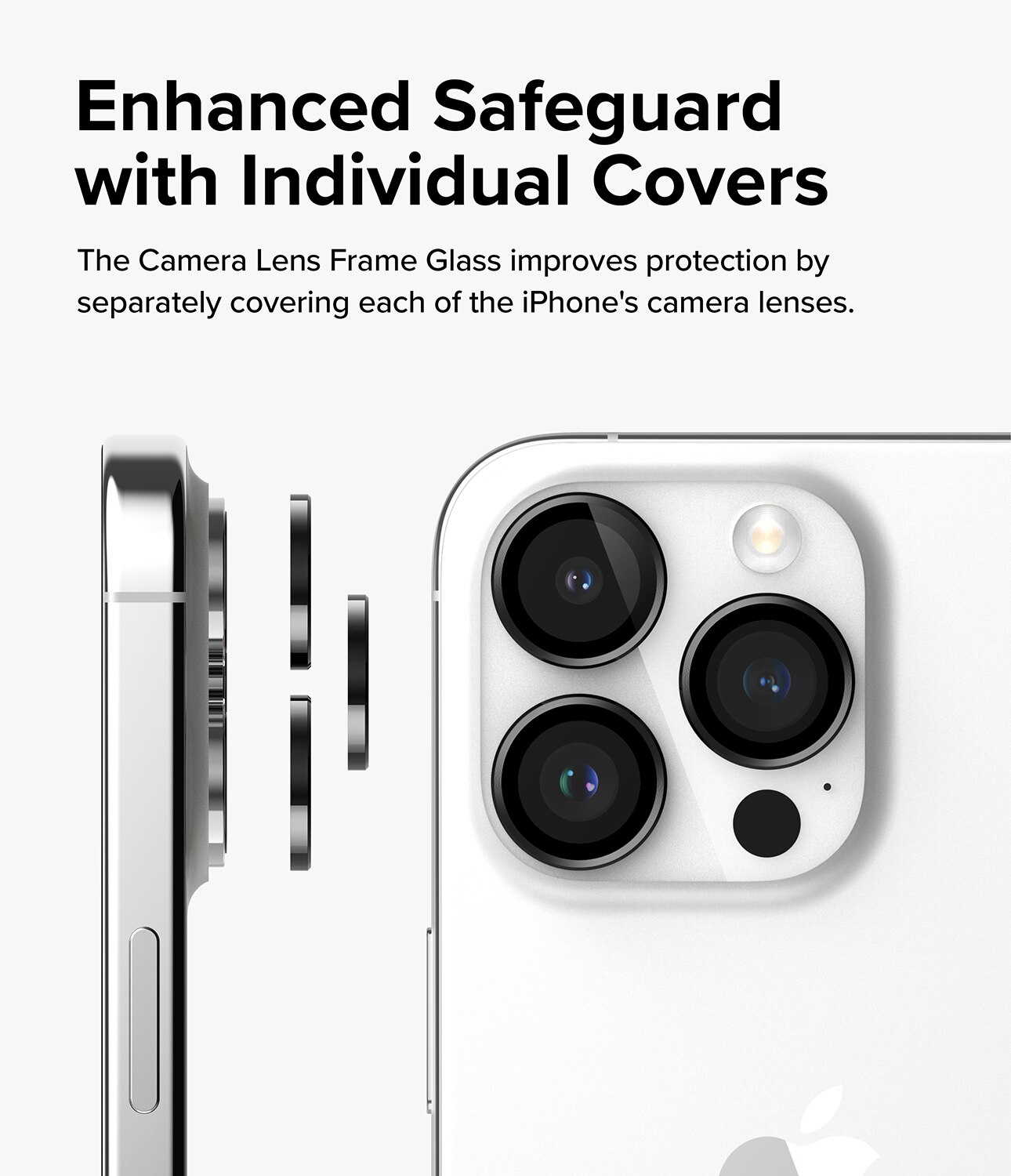 Camera Lens Frame Glass iPhone 15 Pro Max Noir