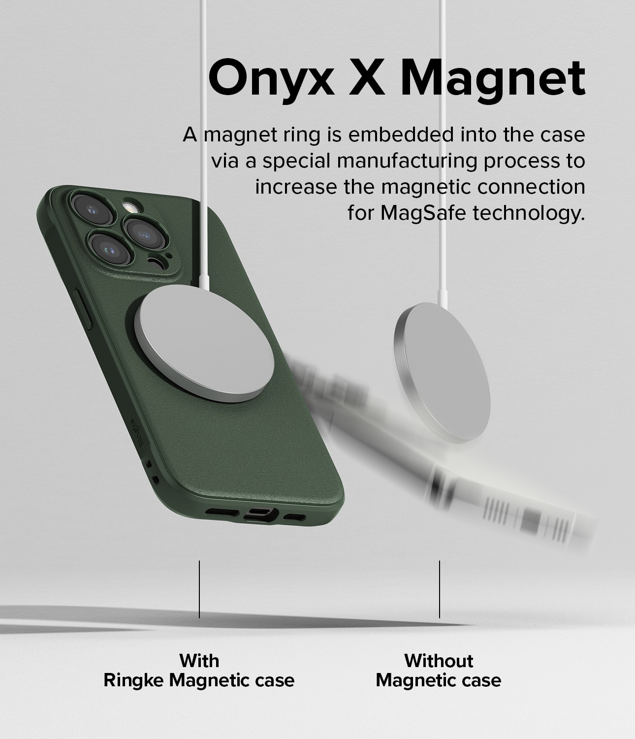 Coque Onyx Magnetic iPhone 15 Pro Max, Dark Green