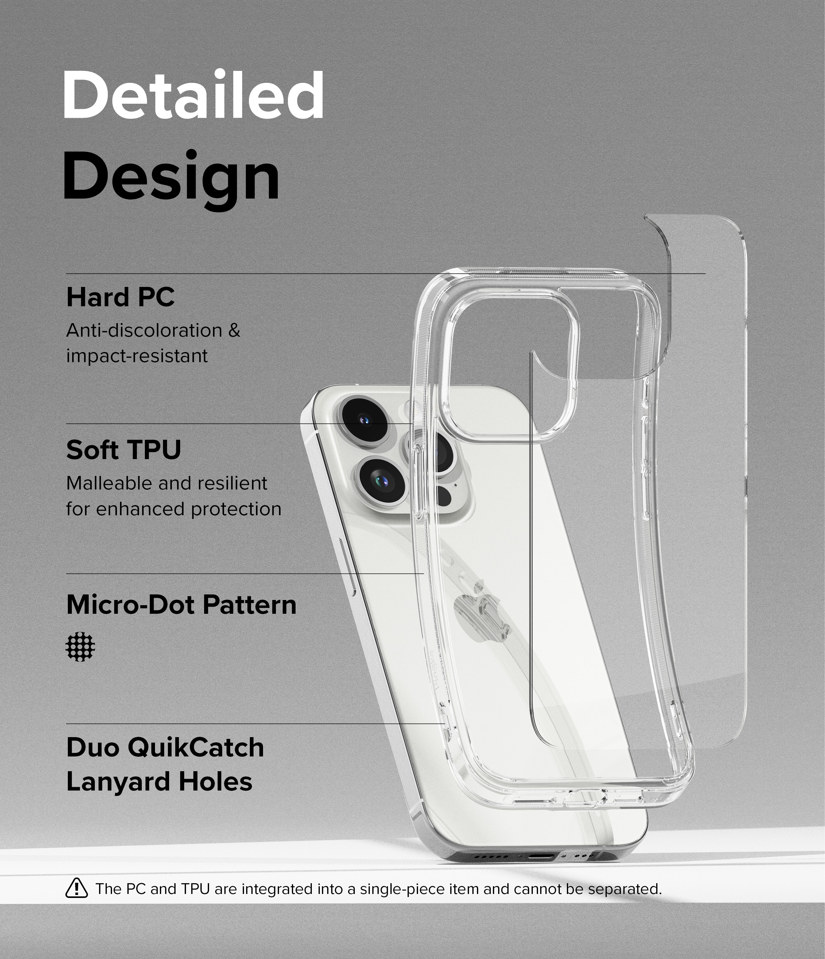 Coque Fusion iPhone 15 Pro Max, Transparent