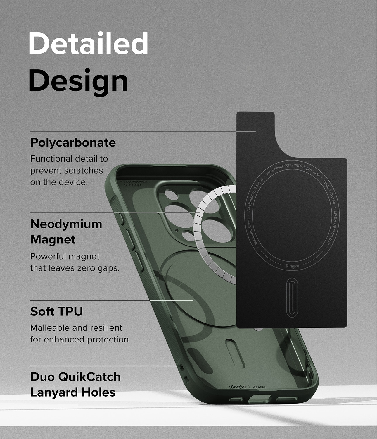 Coque Onyx Magnetic iPhone 15 Pro, Dark Green