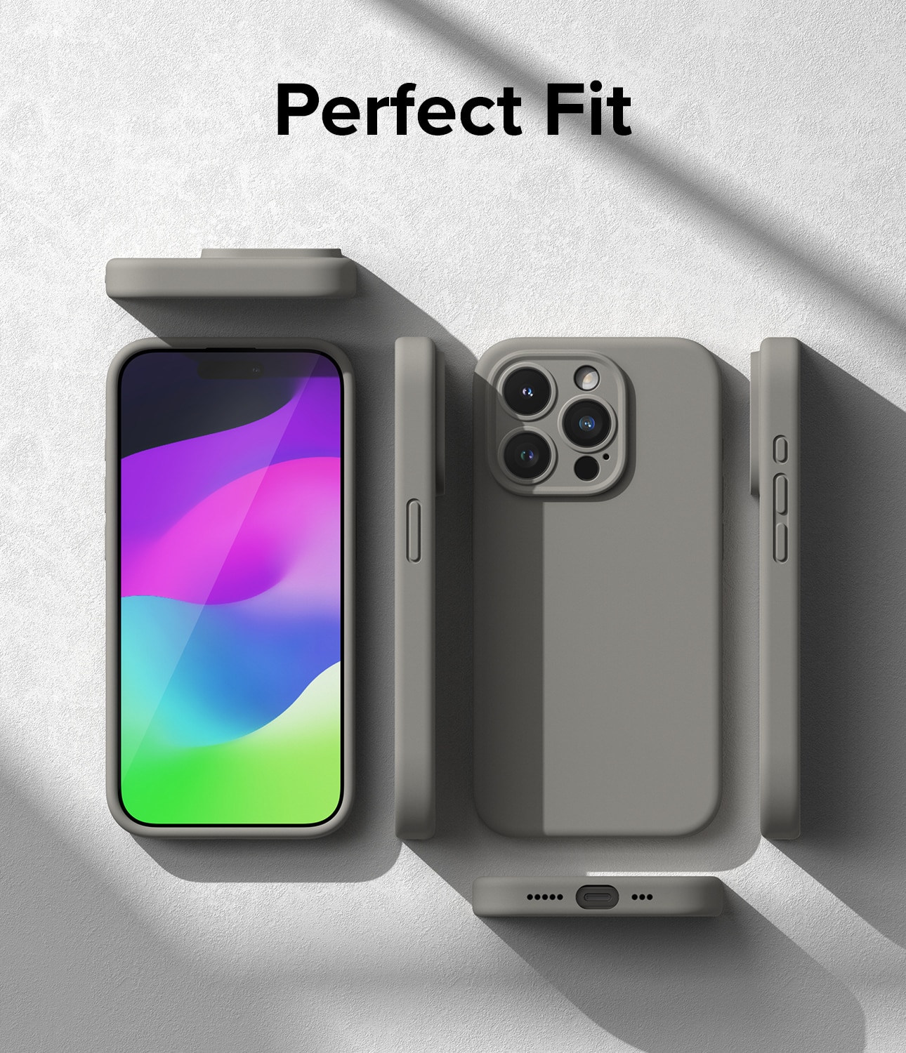 Silicone Magnetic Coque iPhone 15 Pro Gris