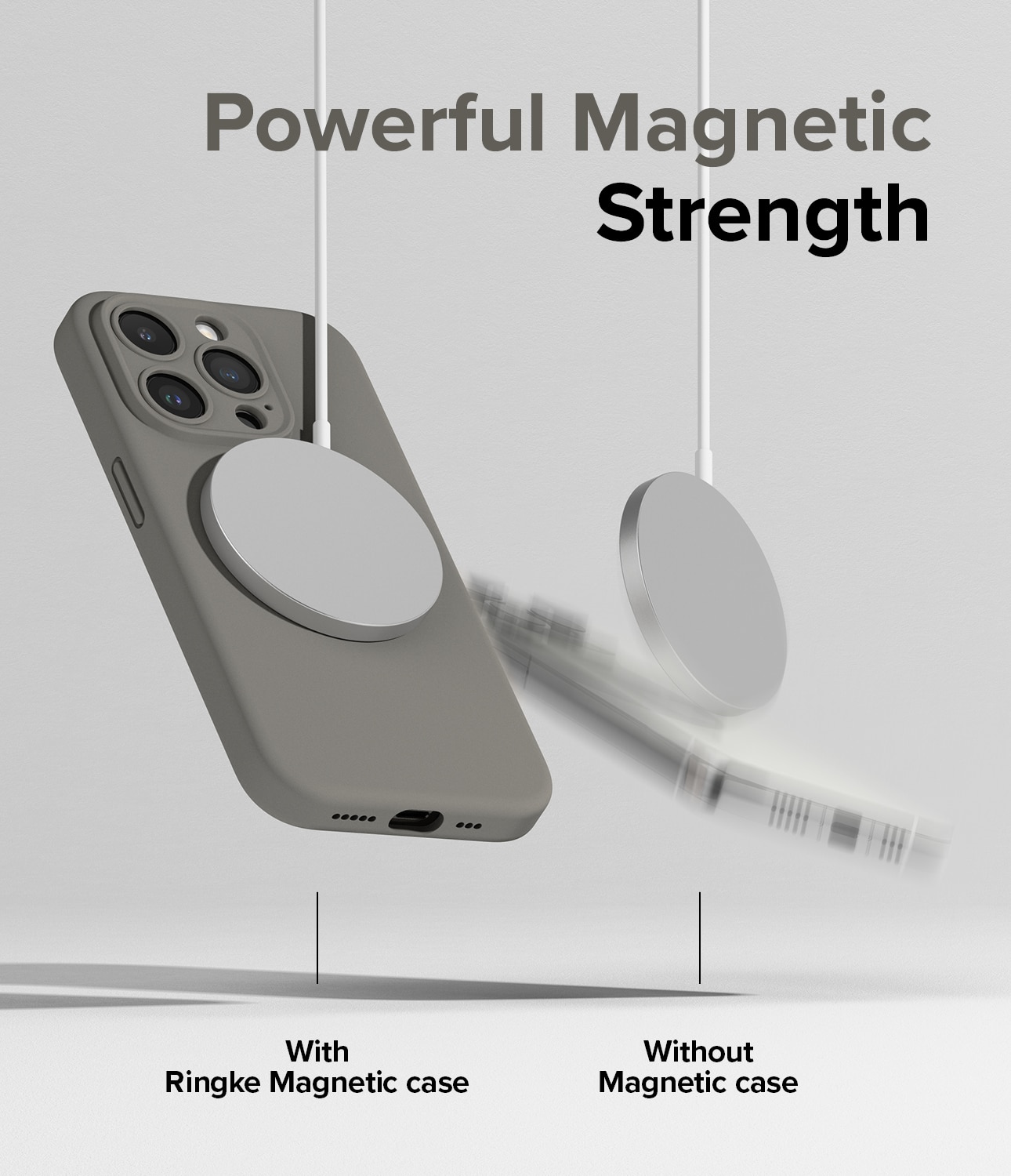 Silicone Magnetic Coque iPhone 15 Pro Gris