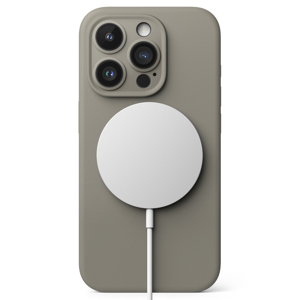 Silicone Magnetic Coque iPhone 15 Pro Gris