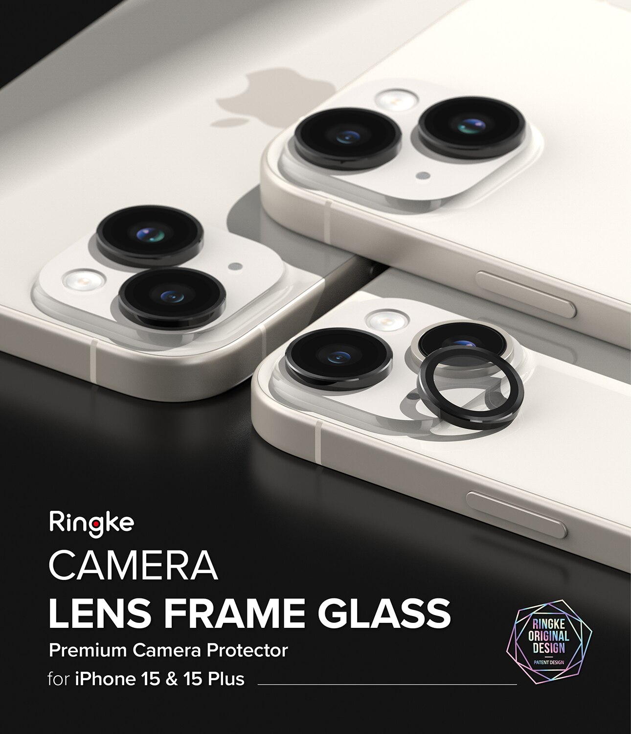 Camera Lens Frame Glass iPhone 15 Plus Noir