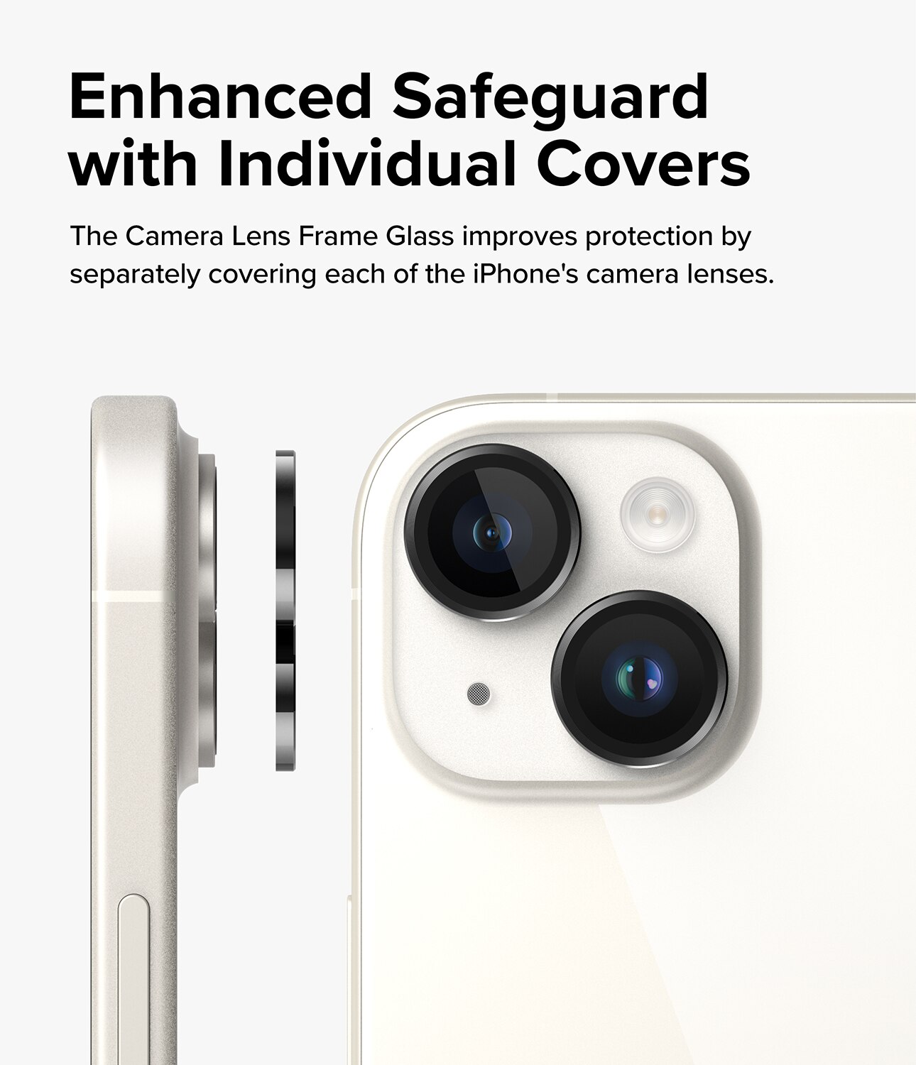 Camera Lens Frame Glass iPhone 15 Plus Noir