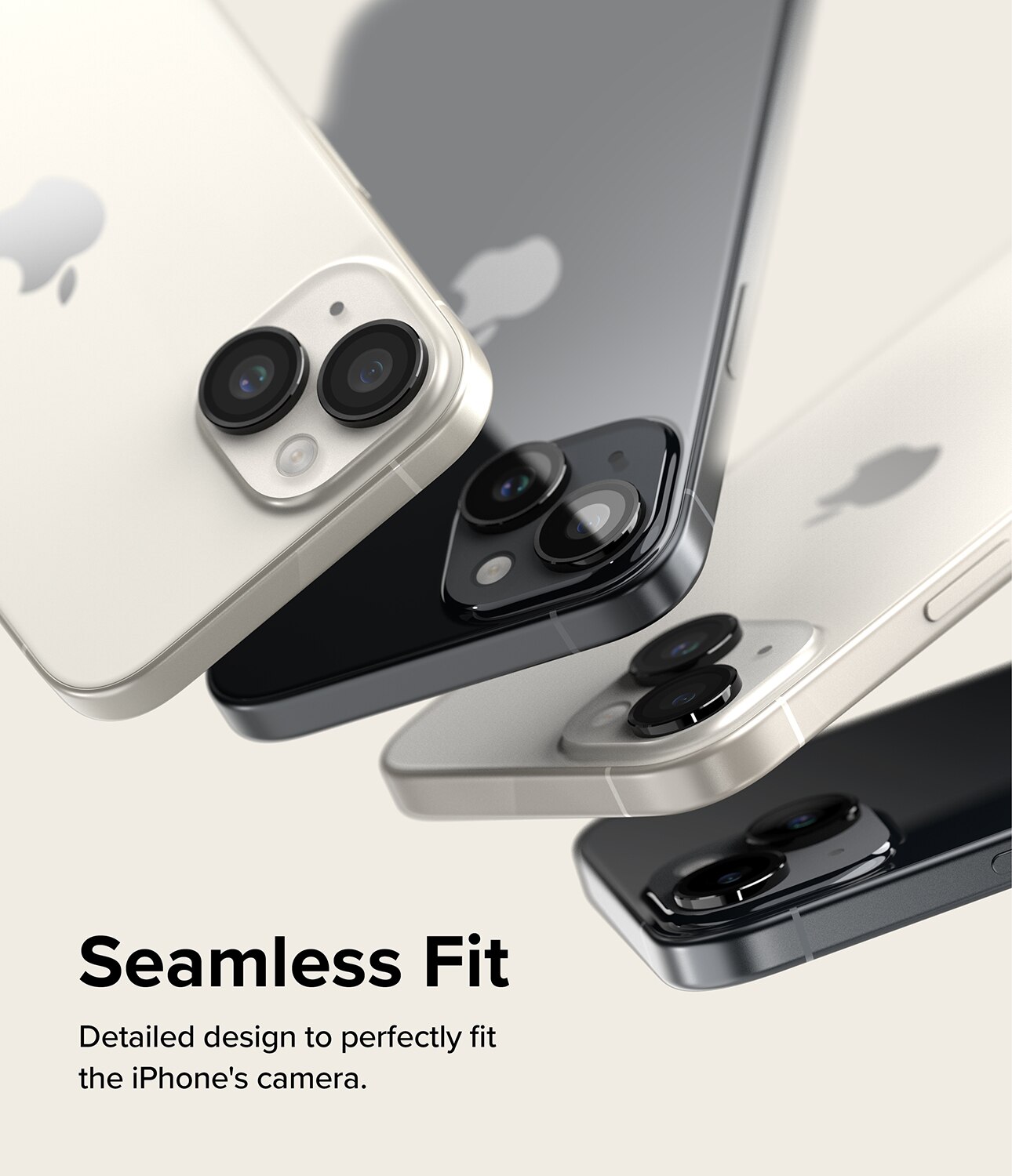 Camera Lens Frame Glass iPhone 15 Plus Noir