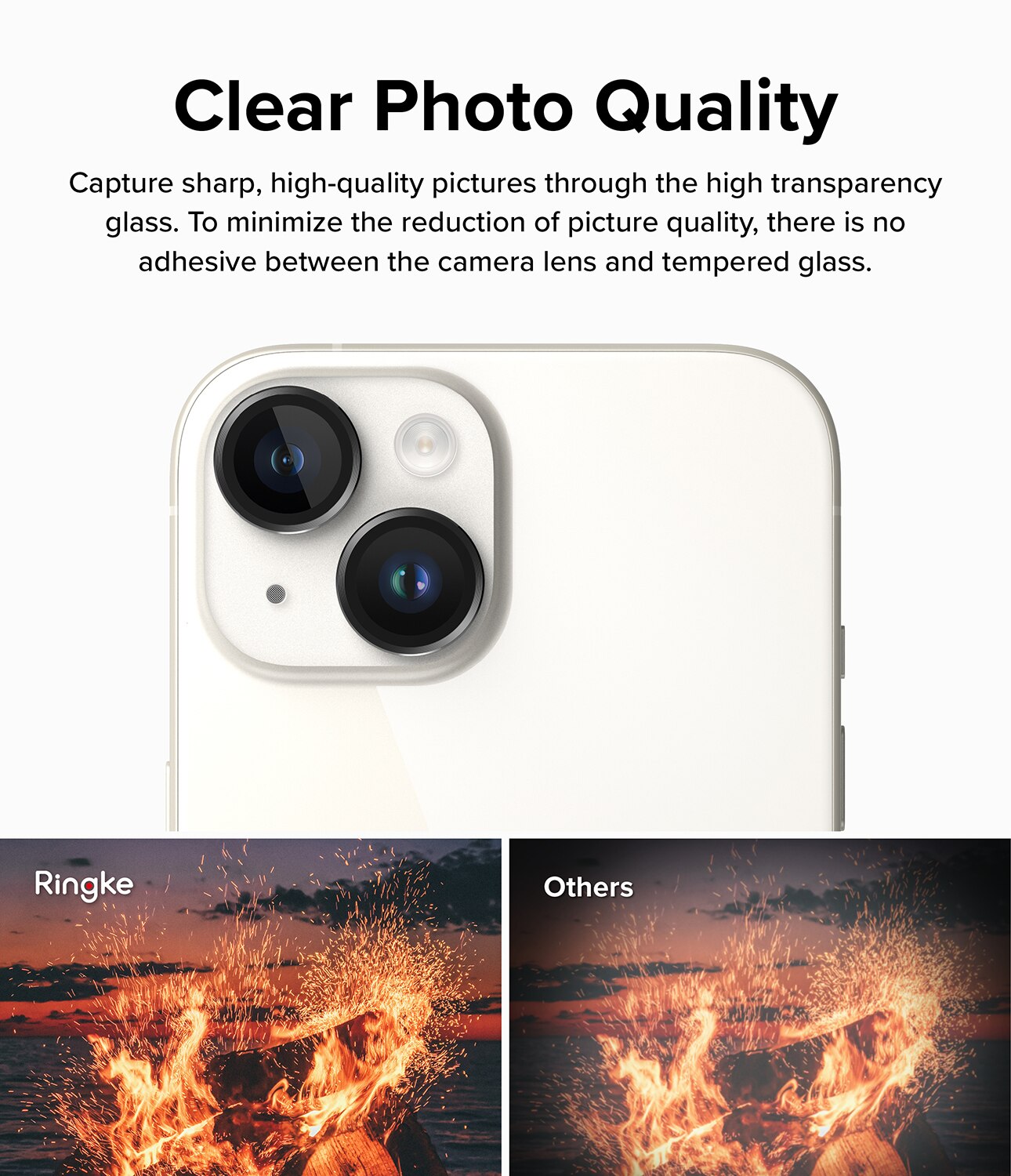 Camera Lens Frame Glass iPhone 15 Plus Noir